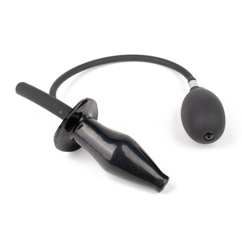 Rubberfashion Latex Anal Plug - Enema Anal Plug - Inflatable with Pump and Hose Connection - Extreme Anal Dildo for Women and Men