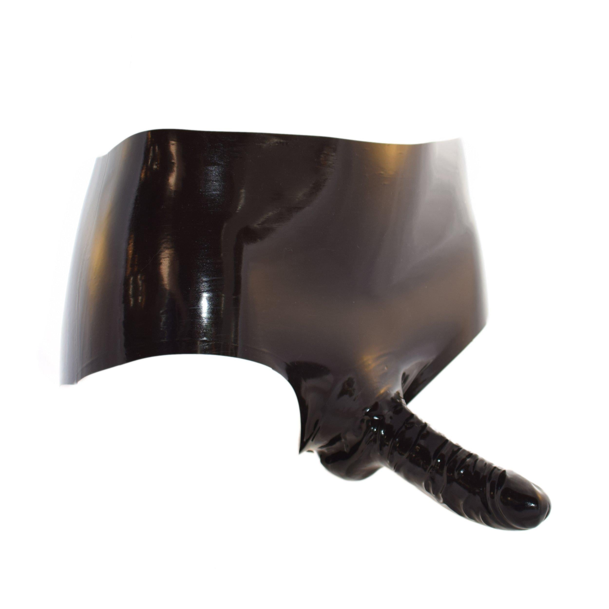 Rubberfashion Latex Slip mit Penishlle - kurze extra dicke sexy Rubber Pants und Anal Kondom - Latexhose fr Herren Rubberfashion Latex Slip mit Penishlle - kurze extra dicke sexy Rubber Pants und Anal Kondom - Latexhose fr Herren