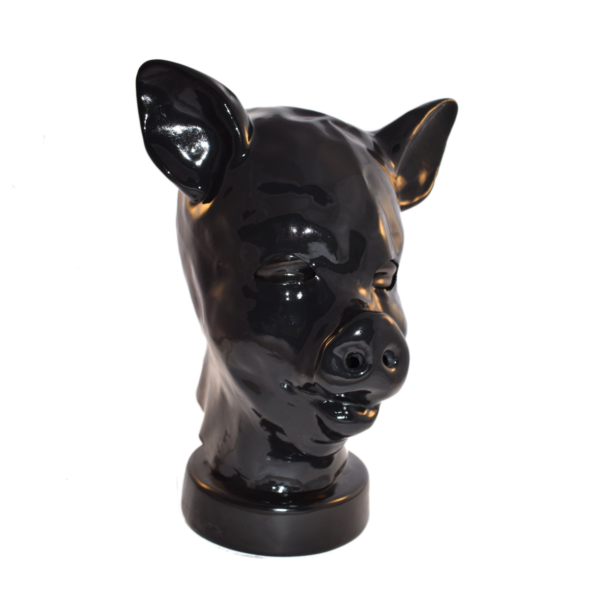 Rubberfashion Latex Maske - Latexmaske Schwein - Öffnungen für Nase Mund und Augen Reißverschluss Damen und Herren