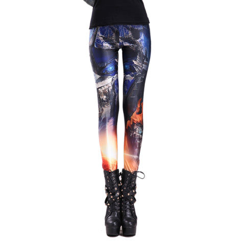 Rubberfashion Leggings Movie - Shiny Leggin with Movie Motif up to the Waist for Women