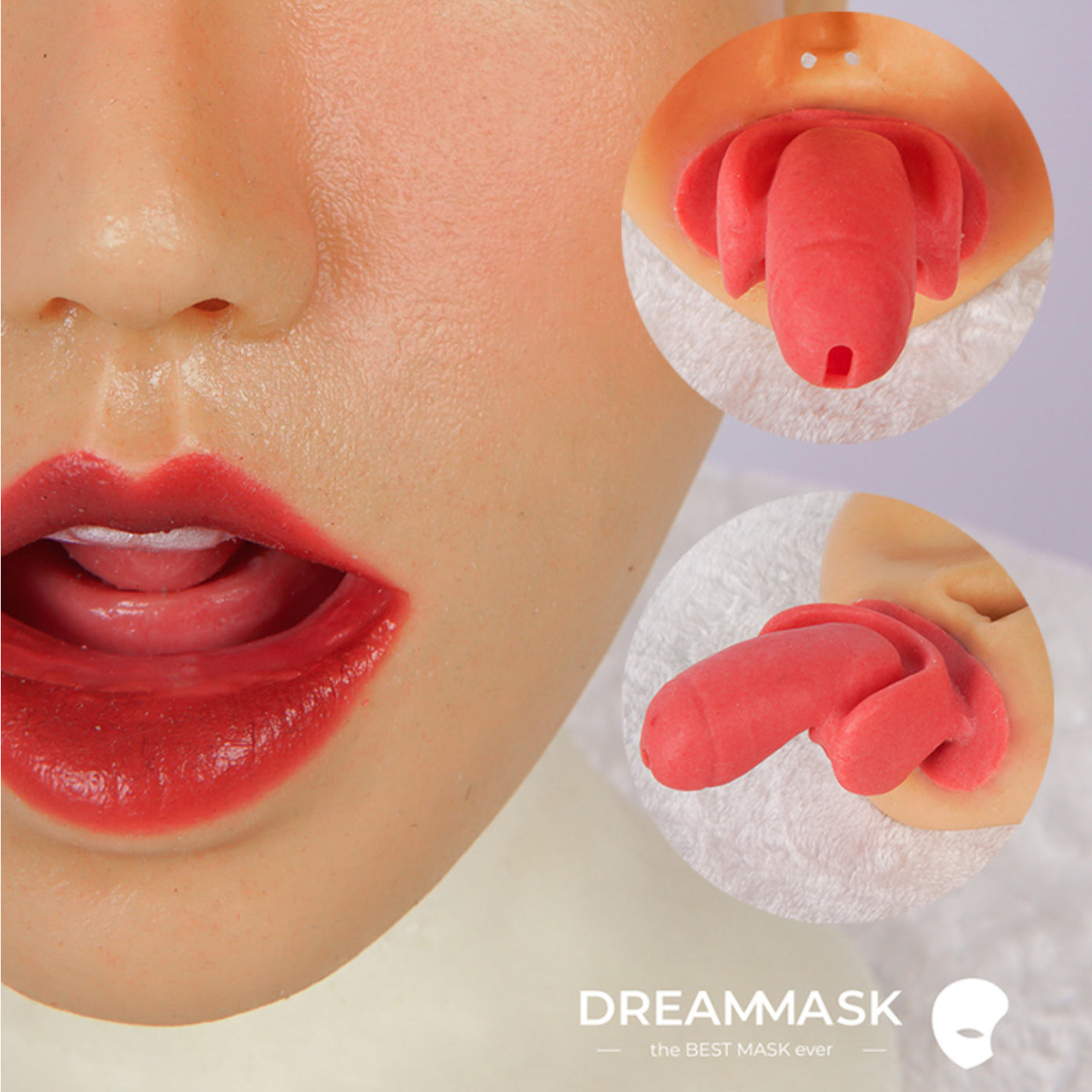 Dreammask Silikon Maske 18 Violet Spezial Makeup mit Schürung Gag Version