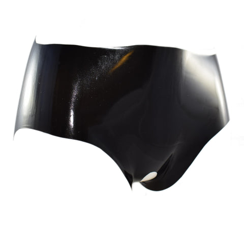 Rubber Fashion Sexy Latex Thong Open Crotch - Rubber Hose Latex Thong with Hole - Latex Underwear Pants for Women and Men
