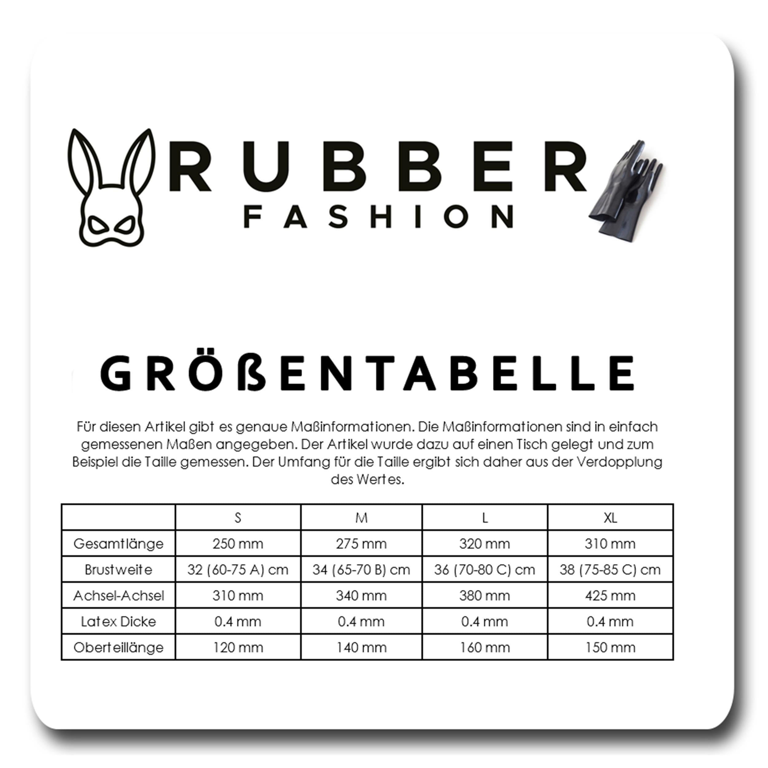 Rubberfashion Latex Bustier mit Cups - ausgeformt - sexy Latex BH für Damen und Frauen