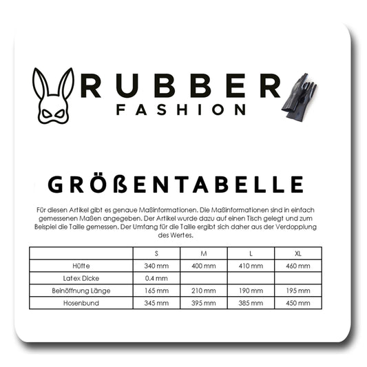 Rubberfashion Latex Slip - Latexslip Kurze sexy Hot Pants hochgeschnitten mit Ausbuchtung - Latex Dessous für Herren