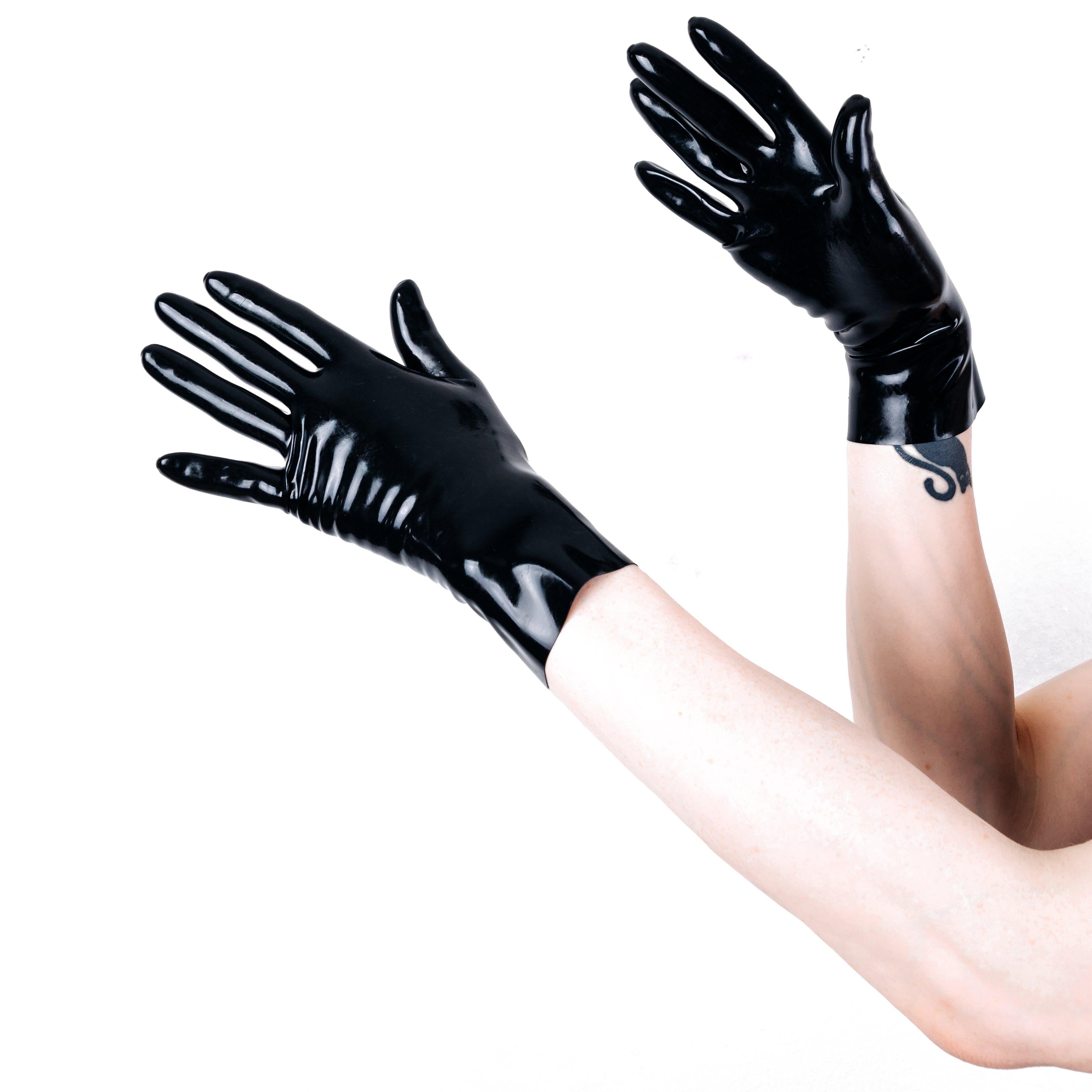 Rubberfashion Latex Handschuhe kurz - Rubber Gloves - Sex Latexhandschuhe für Damen und Herren Paar