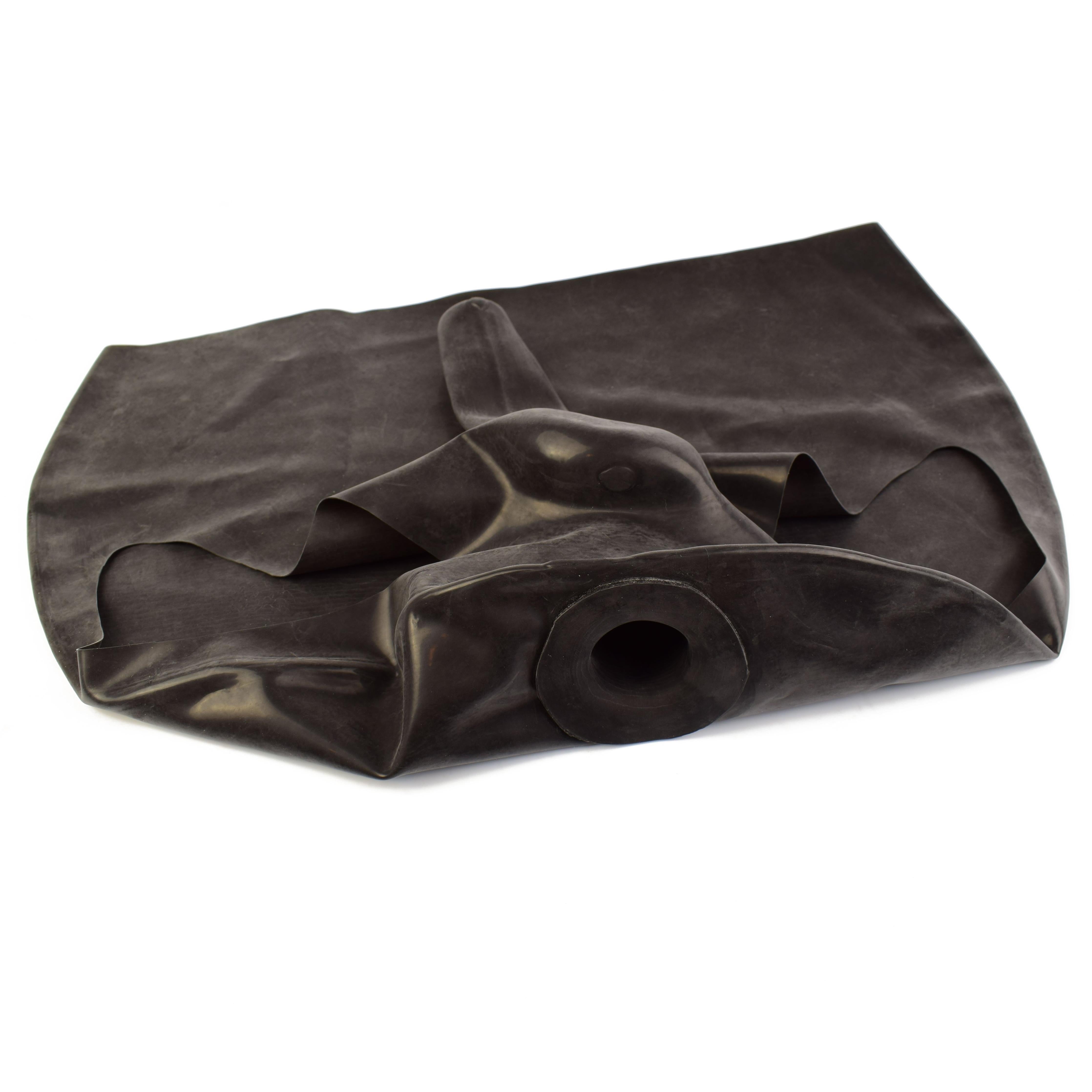 Rubberfashion Latex Slip - kurze sexy Rubber Pants mit Penishülle und Anal Innendildo - Dessous für Herren