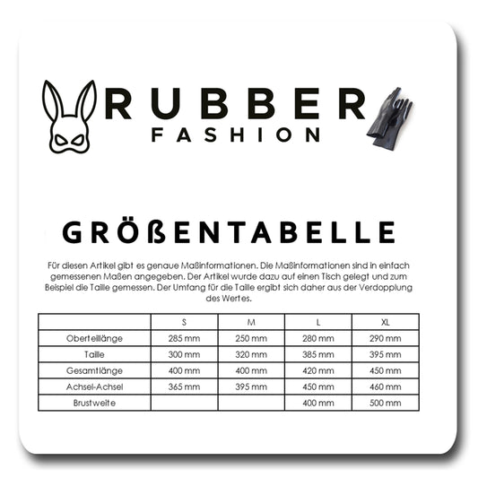 Rubberfashion Latex Bustier mit Cups - ausgeformt taillenlang - sexy Latex BH für Damen und Frauen