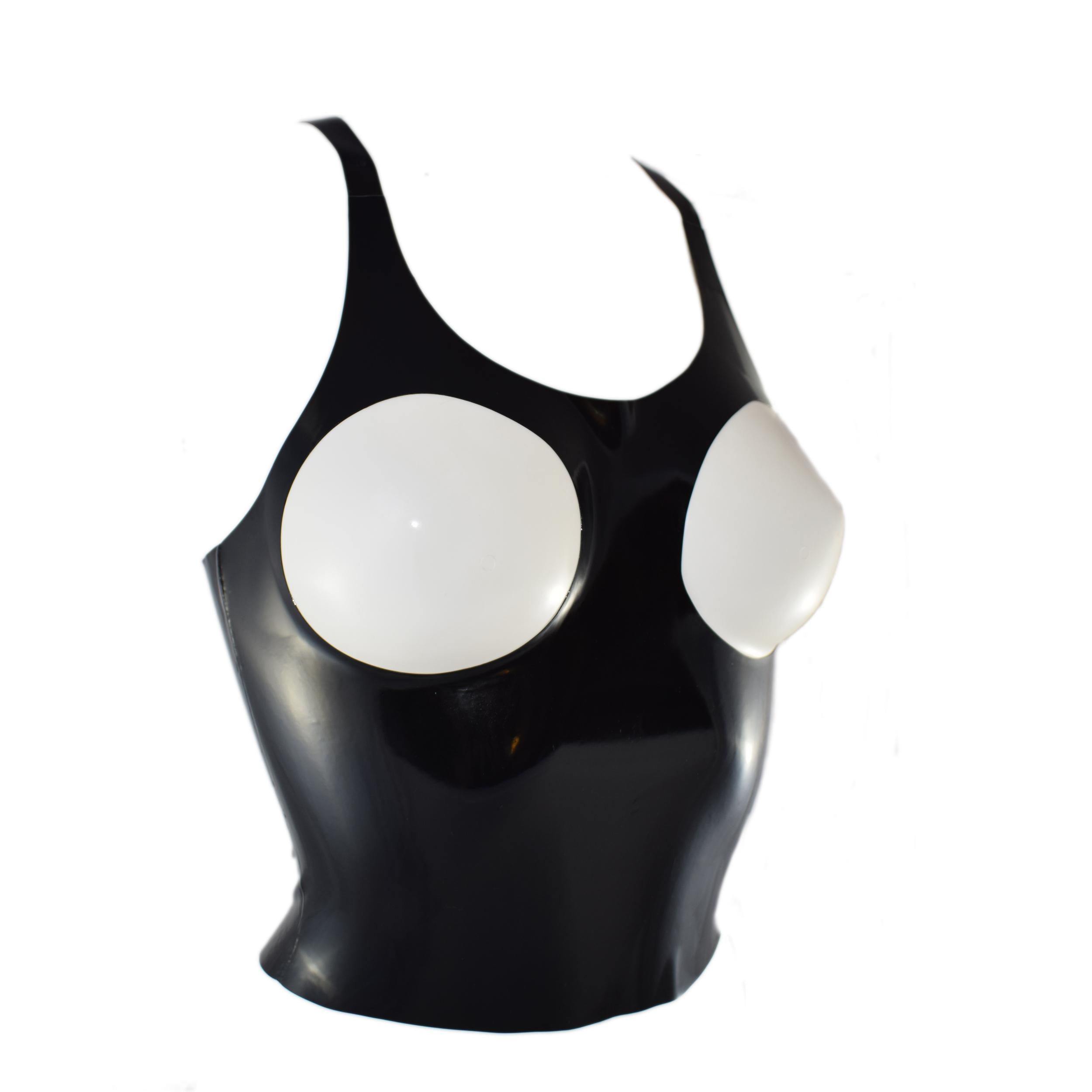 Rubberfashion Latex Bustier mit Cups offen - taillenlang - sexy Latex BH für Damen und Frauen