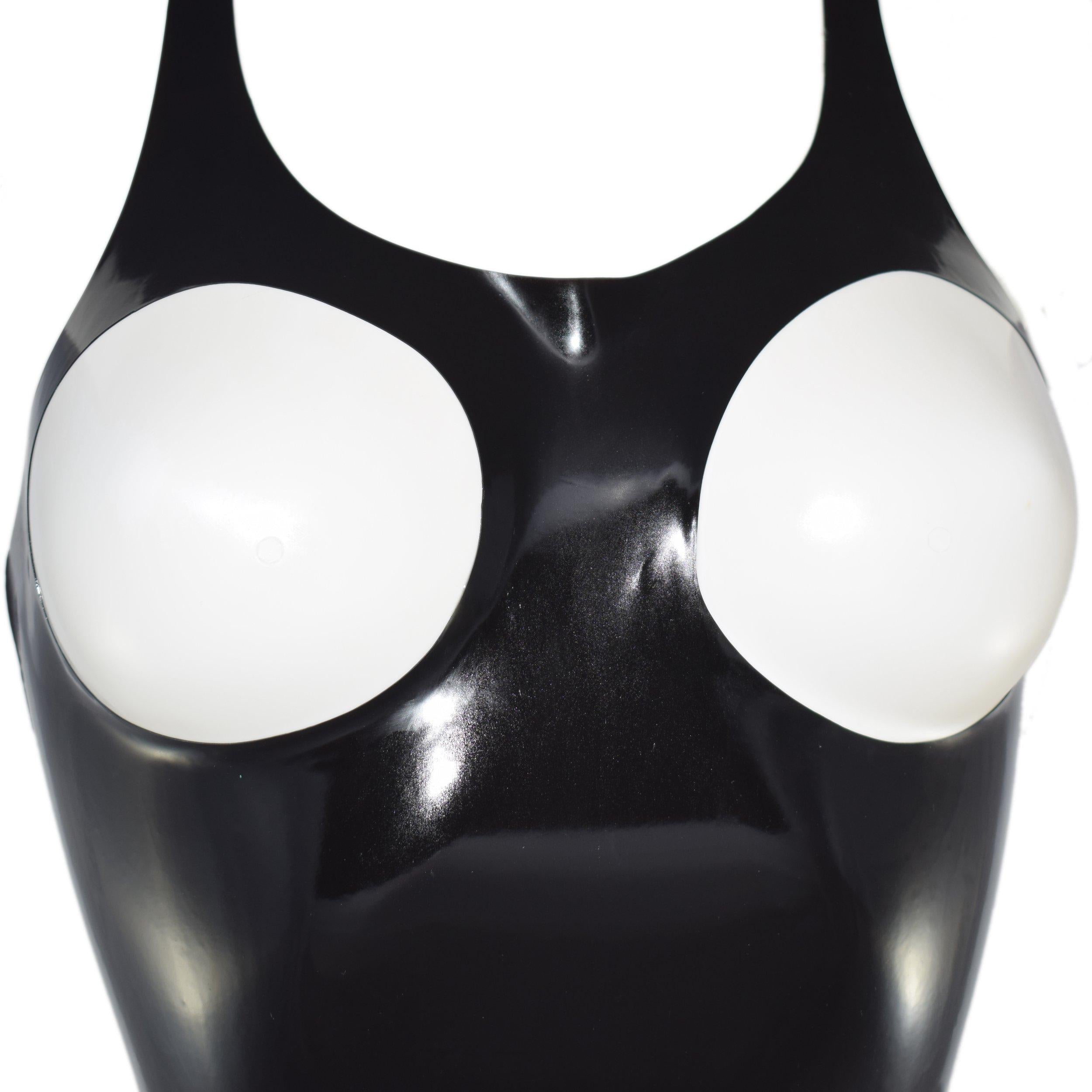 Rubberfashion Latex Bustier mit Cups offen - taillenlang - sexy Latex BH für Damen und Frauen