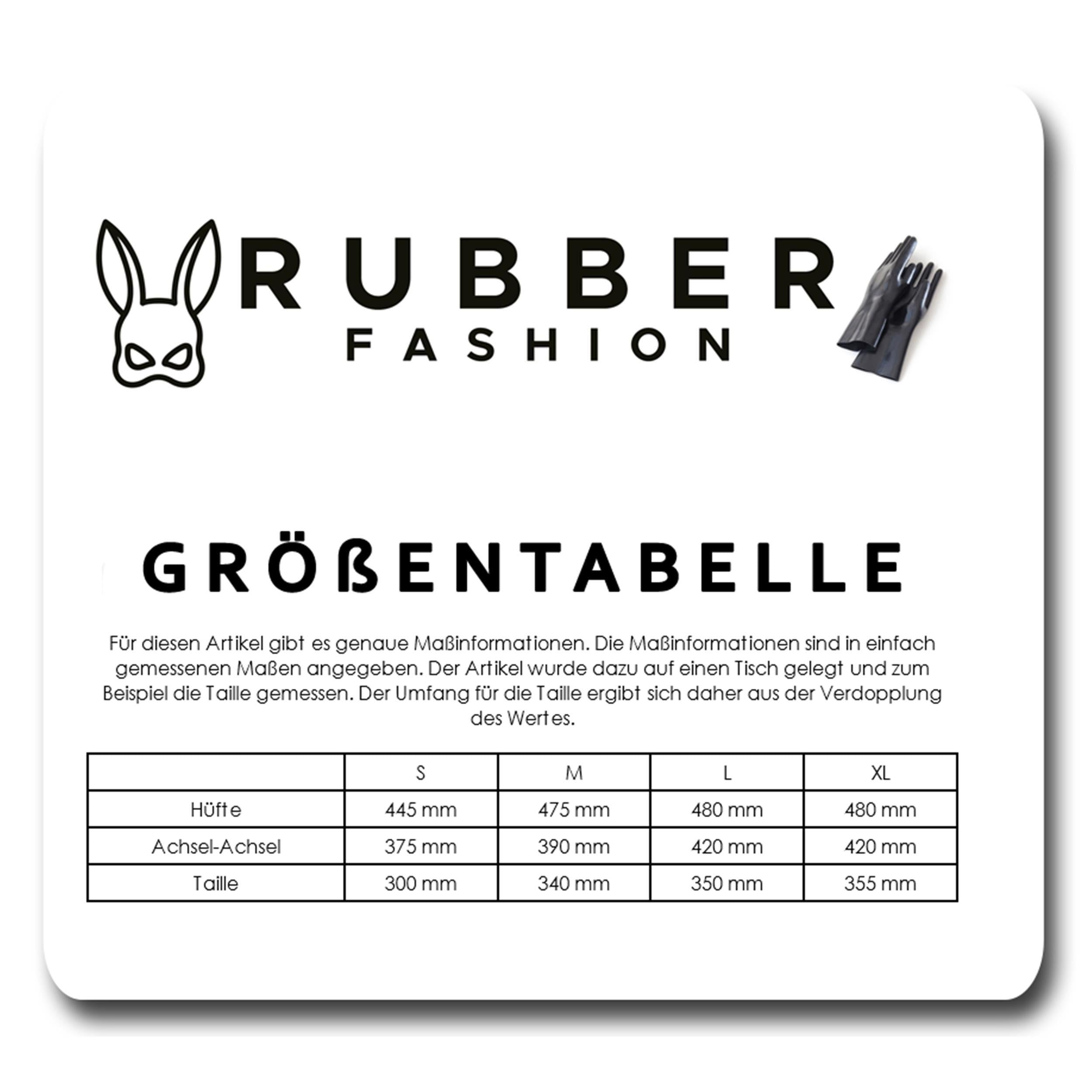 Rubberfashion Latex Corsage - Latex Corsage mit 4 Strapsen Halter - Corsage mit Trägern und ausgeformten Cups für Damen