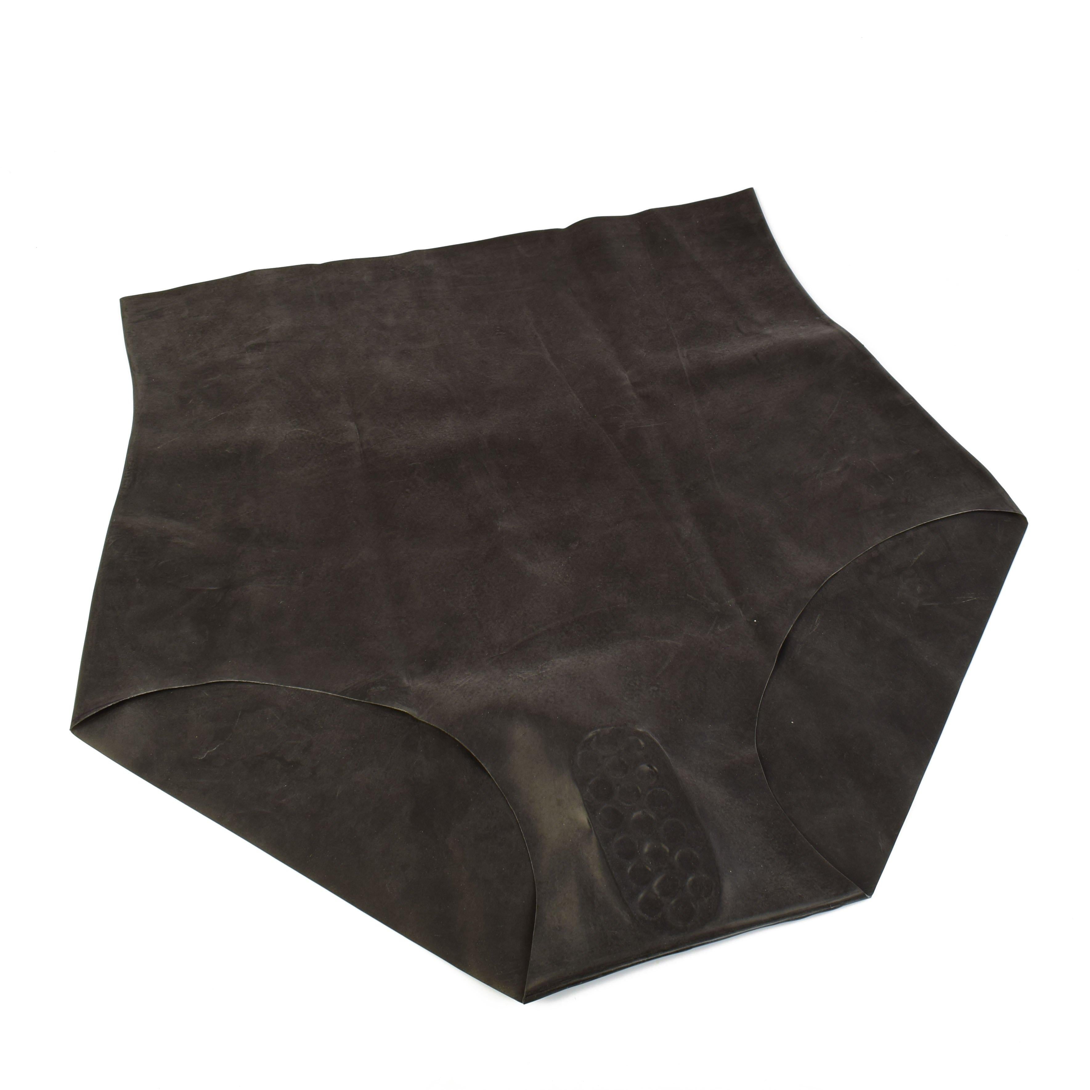 Rubberfashion Latex Hotpants - hoher sexy Rubber Slip - Hot Pants mit Stimulationsnoppen - Latex Dessous Damen