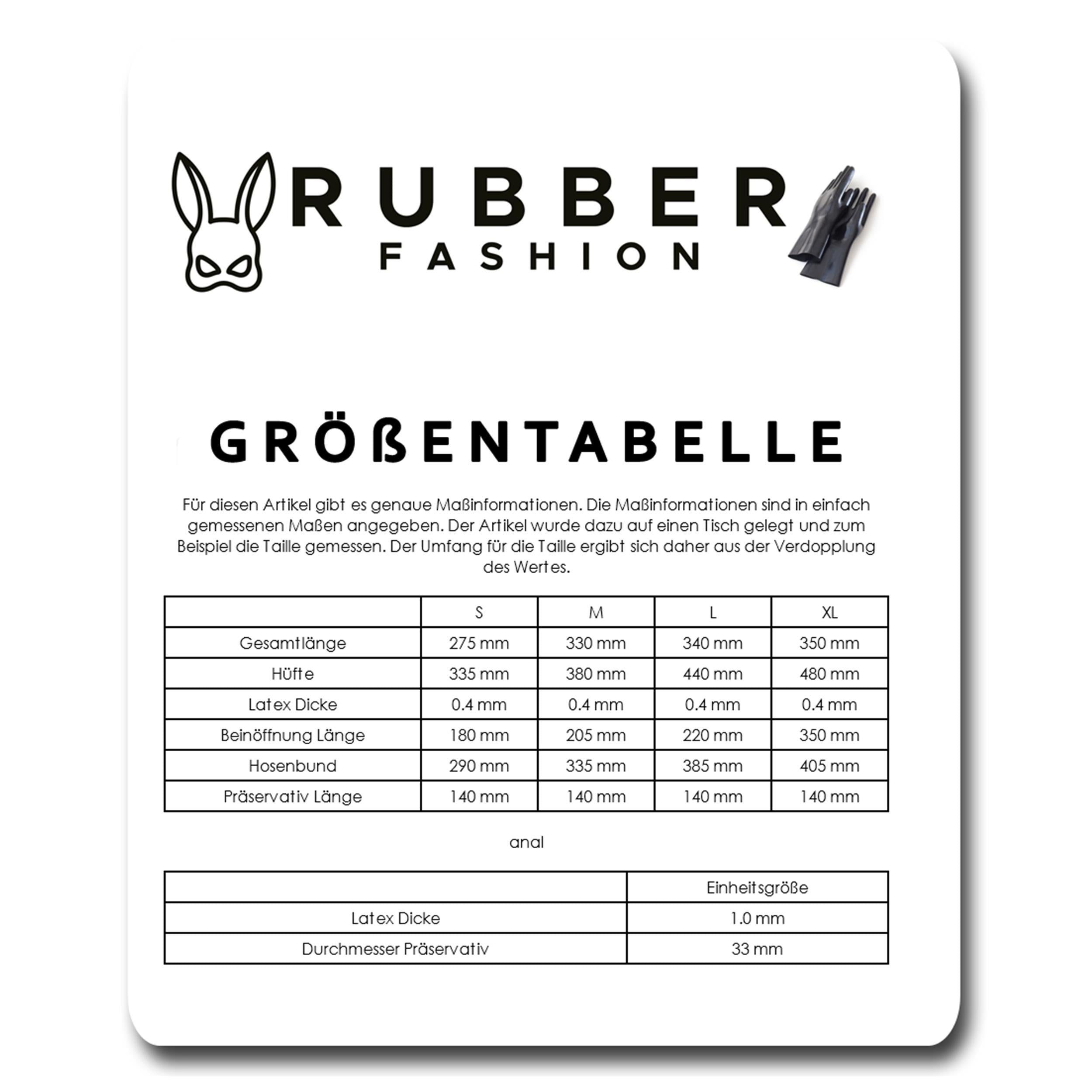 Rubberfashion Latex Slip mit Penishülle - kurze sexy Rubber Pants und Anal Kondom - Latexhose für Herren