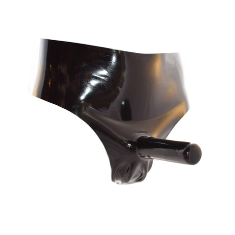 Rubberfashion Latex Thong - Sexy Short Hot Pants with Penis Sheath - Lingerie or Underwear for Men