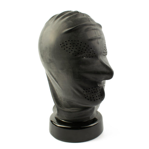 Rubberfashion Latex Mask Men - Latex Mask Hood with Perforation for Eyes and Mouth Opening for Men