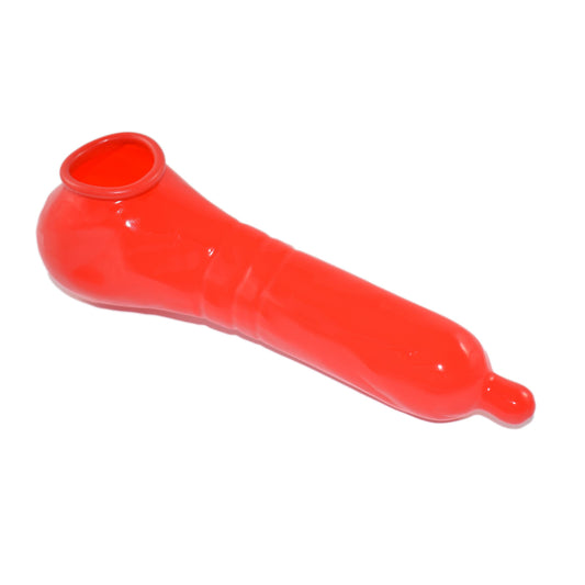 Rubberfashion Latex Pennishülle - anatomisch mit Aderung - Latex Pennis Hülle mit Hodensack für Herren 21 cm