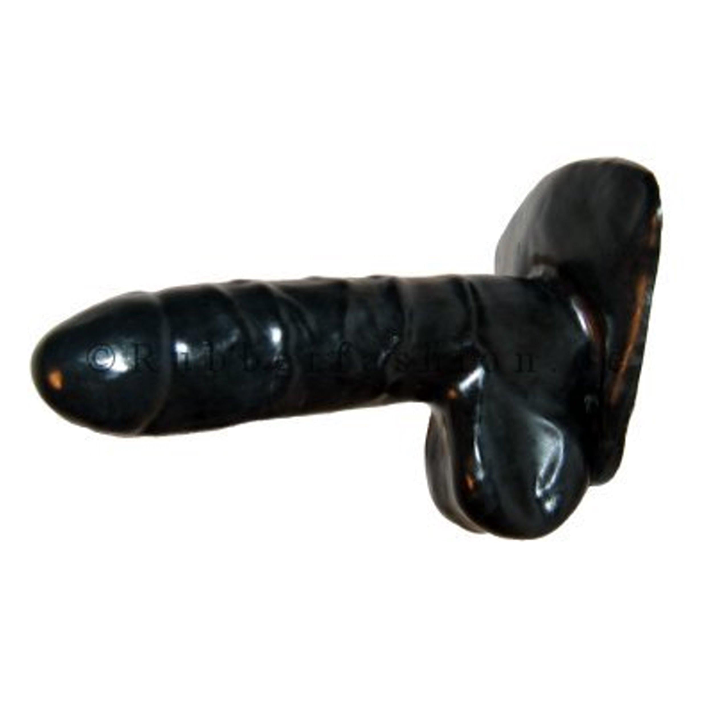 Rubberfashion Latex Pennishülle - Latex Pennis Hülle mit Hodensack - Aderung und Klebefläche für Herren 15,5 cm