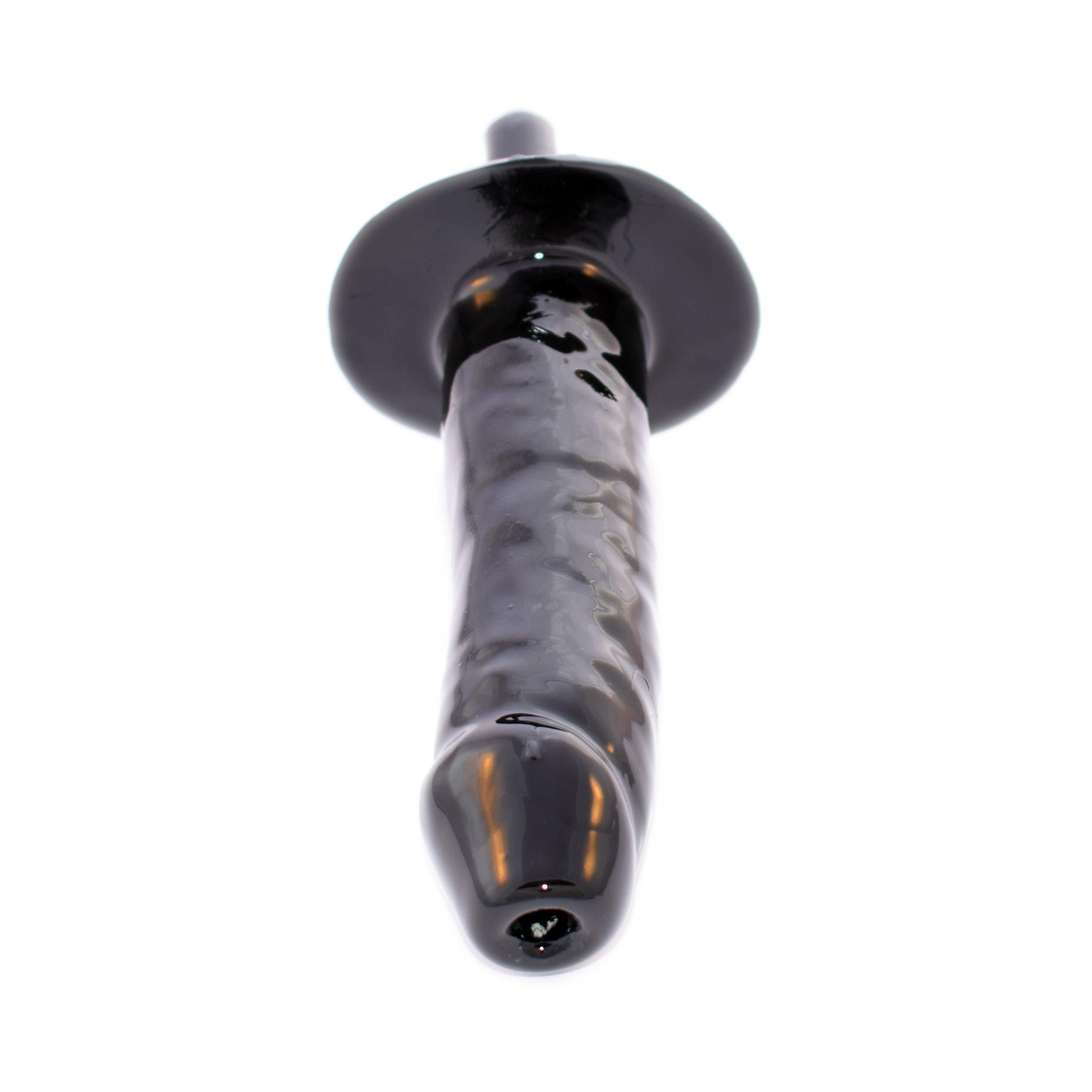 Rubberfashion Latex Dildo - Klistier Latex Penis groß - realistischer Dildo mit Schlauch für Frauen und Männer 15 x 3,6 cm