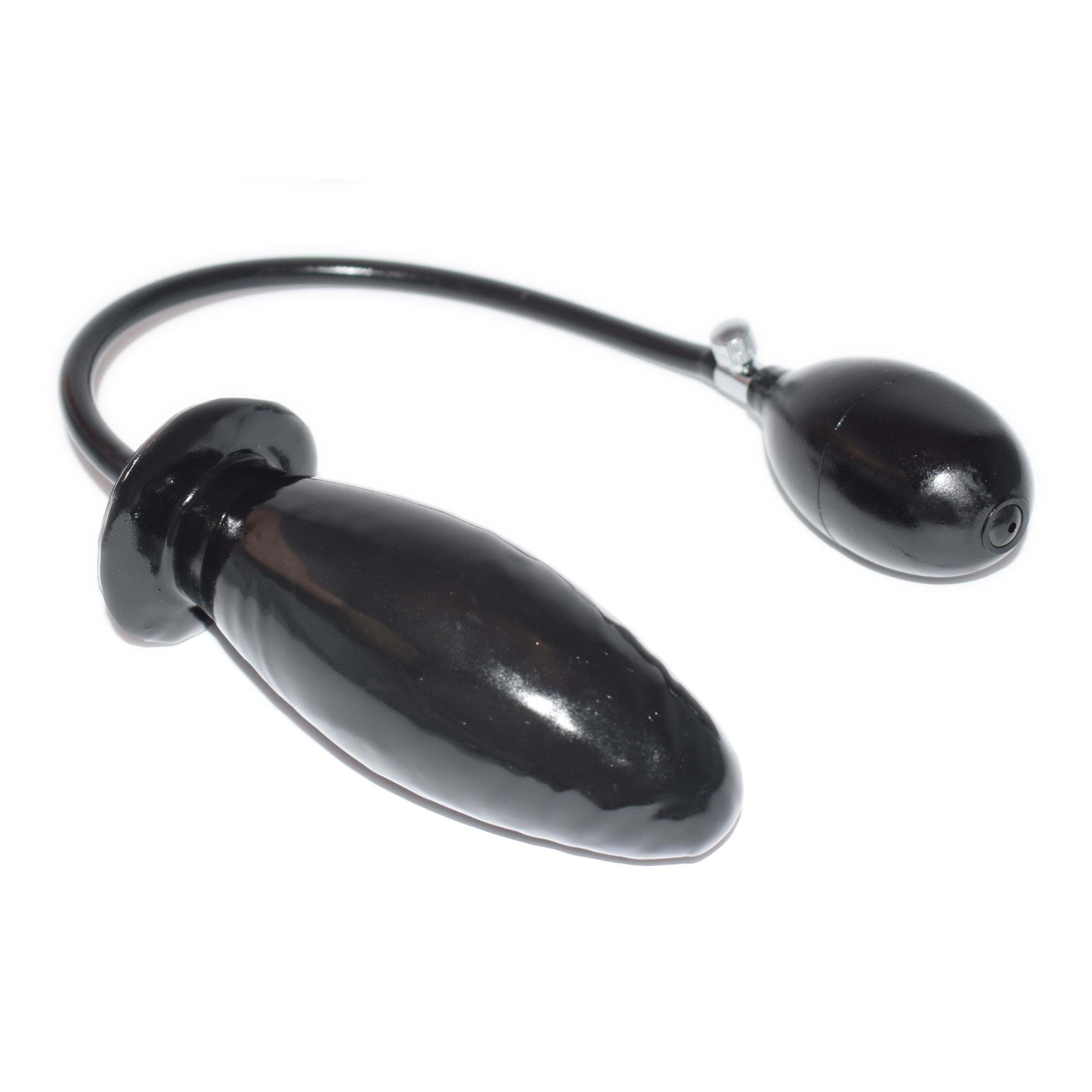 Rubberfashion Latex Dildo - aufblasbar mit Pumpe - realistischer Dildo geadert für Frauen und Männer 12 x 3 cm