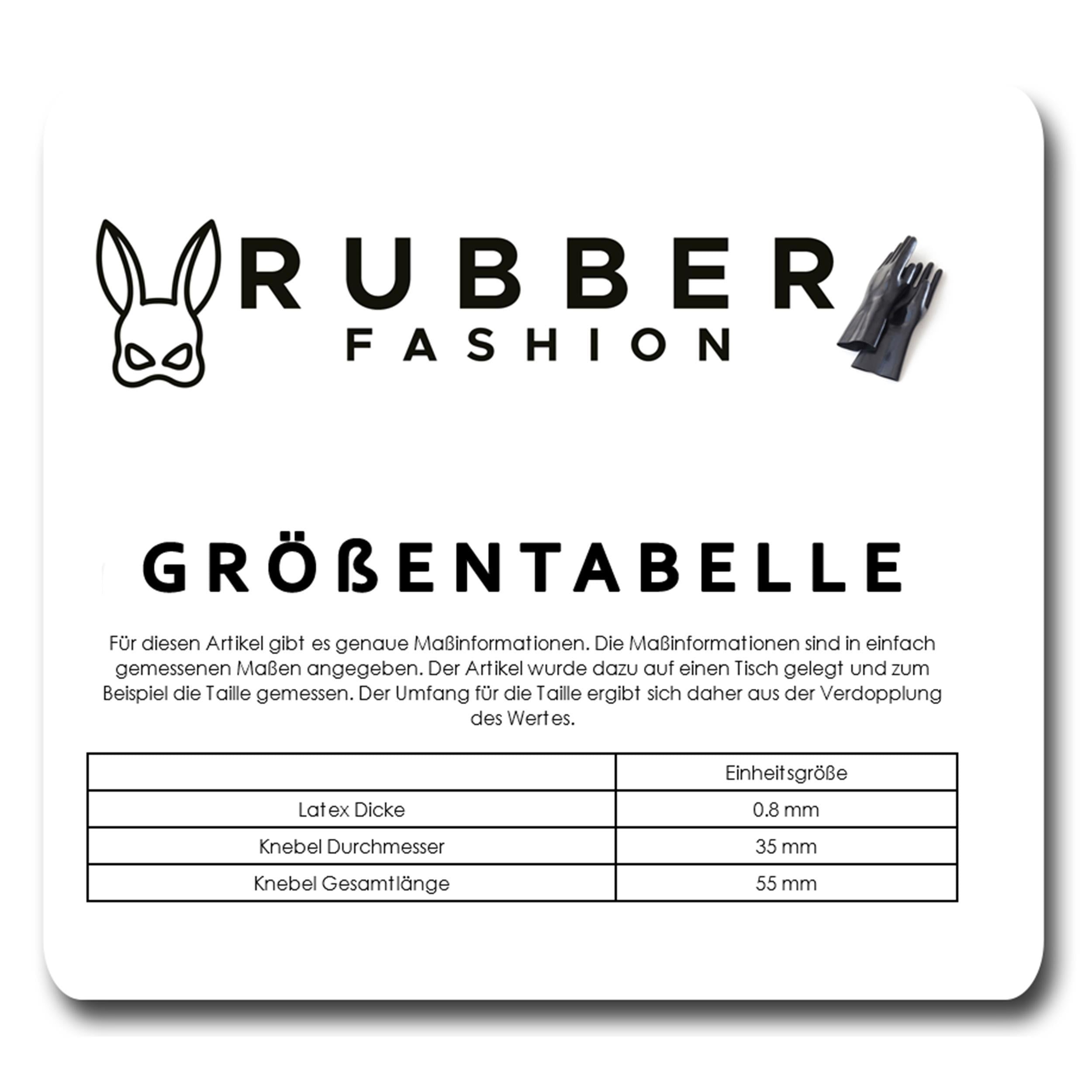 Rubberfashion Latex Knebel - Mundknebel - Gag mit Kopfband für Damen und Herren