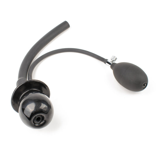 Rubberfashion Latex Knebel - Mundknebel aufblasbar - Gag mit Atemrohr und Pumpe für Damen und Herren