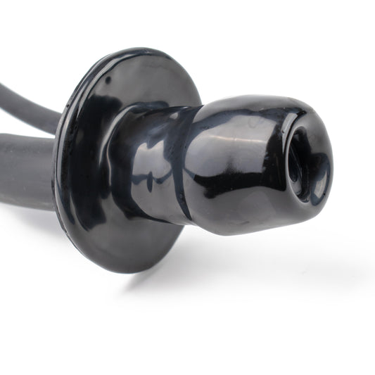 Rubberfashion Latex Knebel - Mundknebel aufblasbar - Gag mit Atemrohr und Pumpe für Damen und Herren