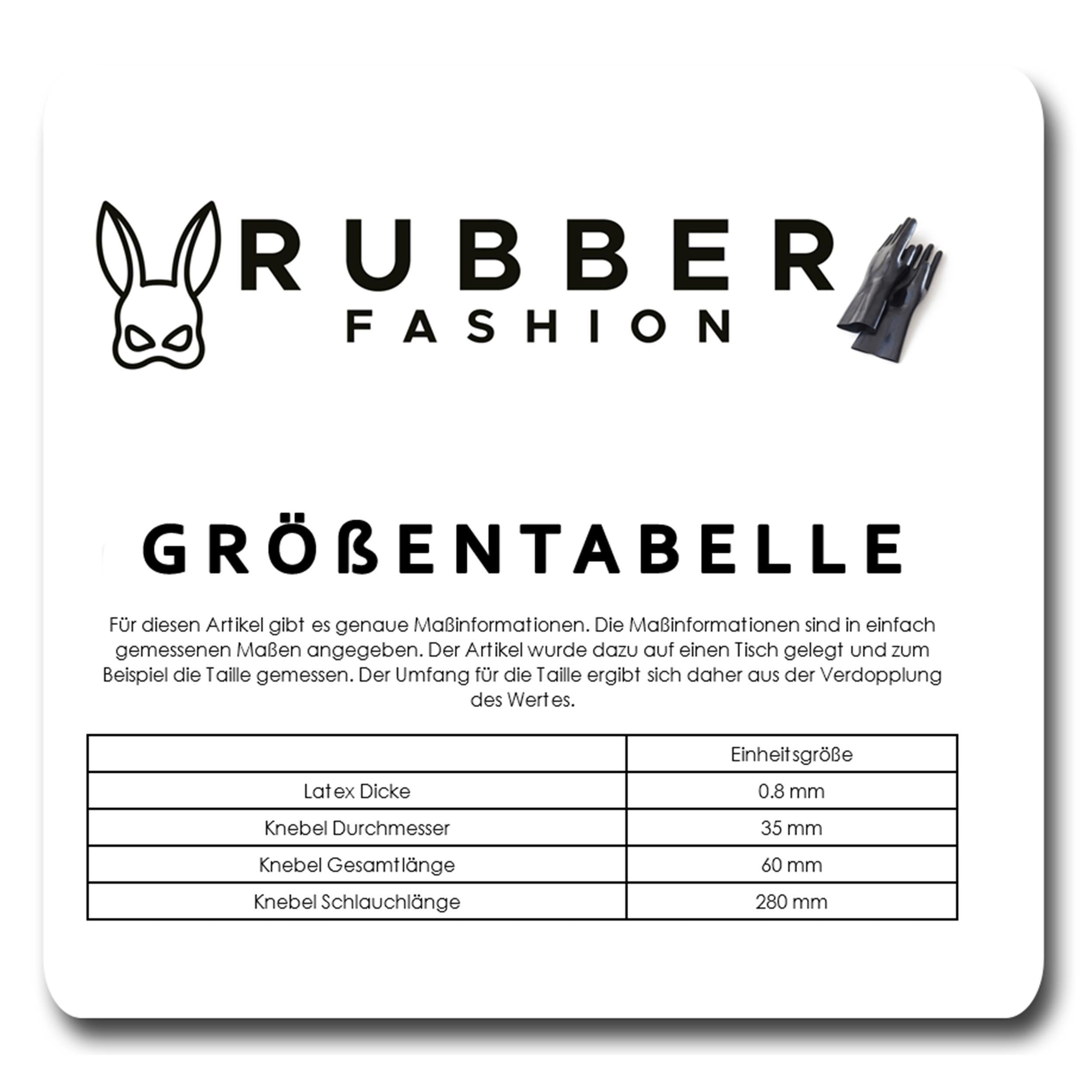 Rubberfashion Latex Knebel - Mundknebel aufblasbar - Gag mit Atemrohr, Pumpe und Kopfband für Damen und Herren