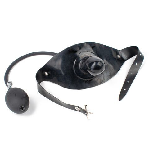 Rubberfashion Latex Gag - Inflatable Mouth Gag - Gag with Headband for Men and Women