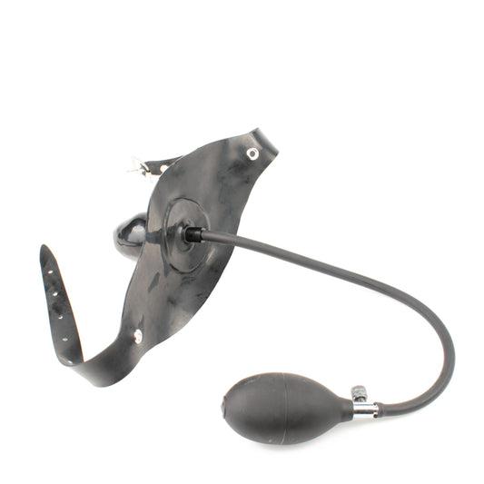 Rubberfashion Latex Knebel - Mundknebel aufblasbar - Gag mit Kopfband für Damen und Herren