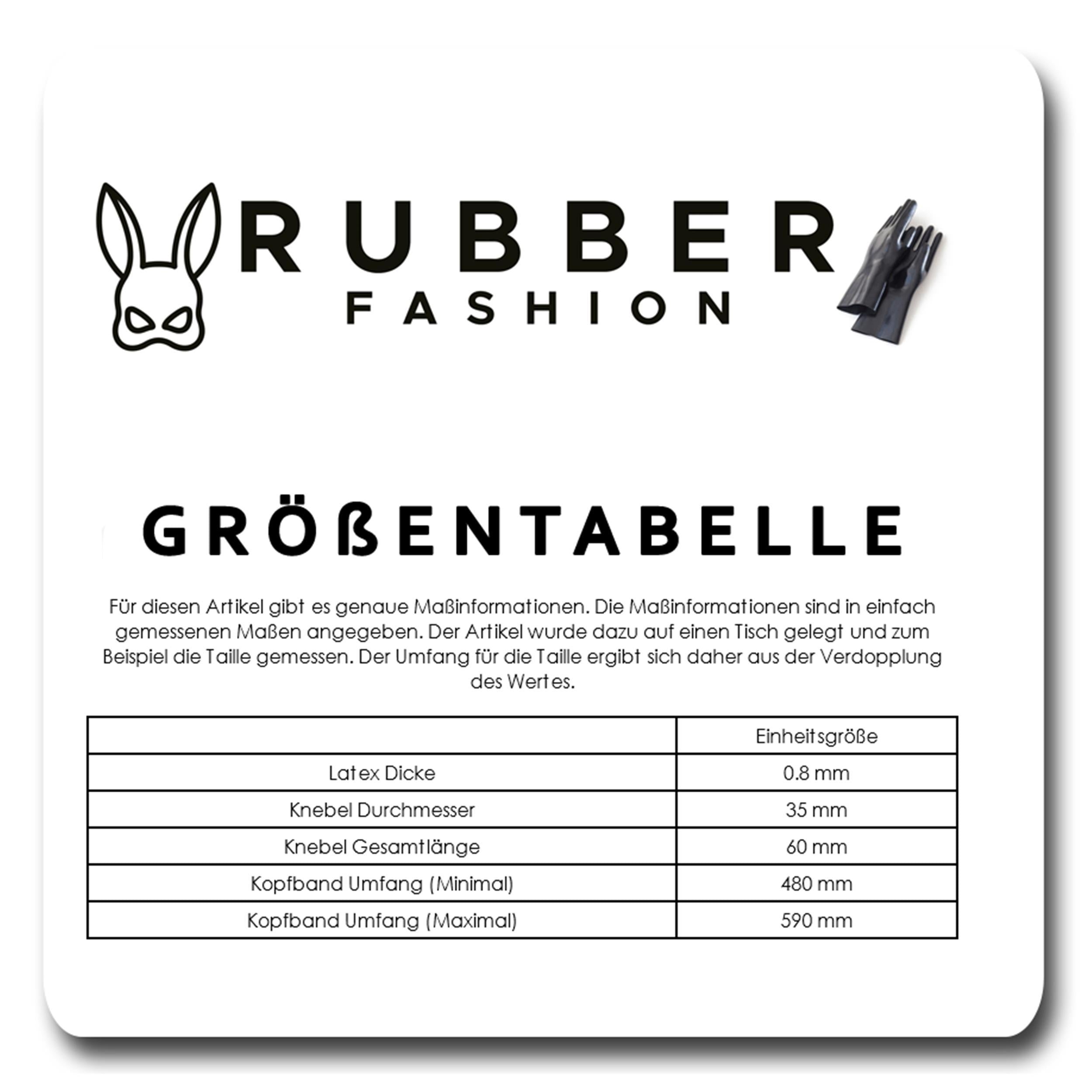 Rubberfashion Latex Knebel - Mundknebel aufblasbar - Gag mit Kopfband für Damen und Herren