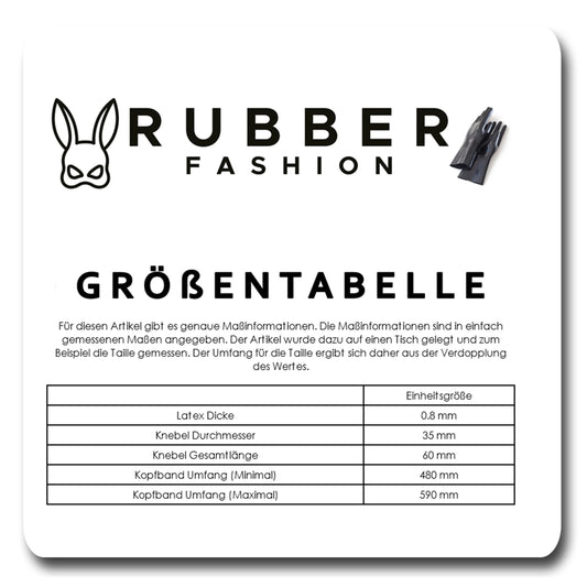Rubberfashion Latex Knebel - Mundknebel aufblasbar - Gag mit Kopfband für Damen und Herren