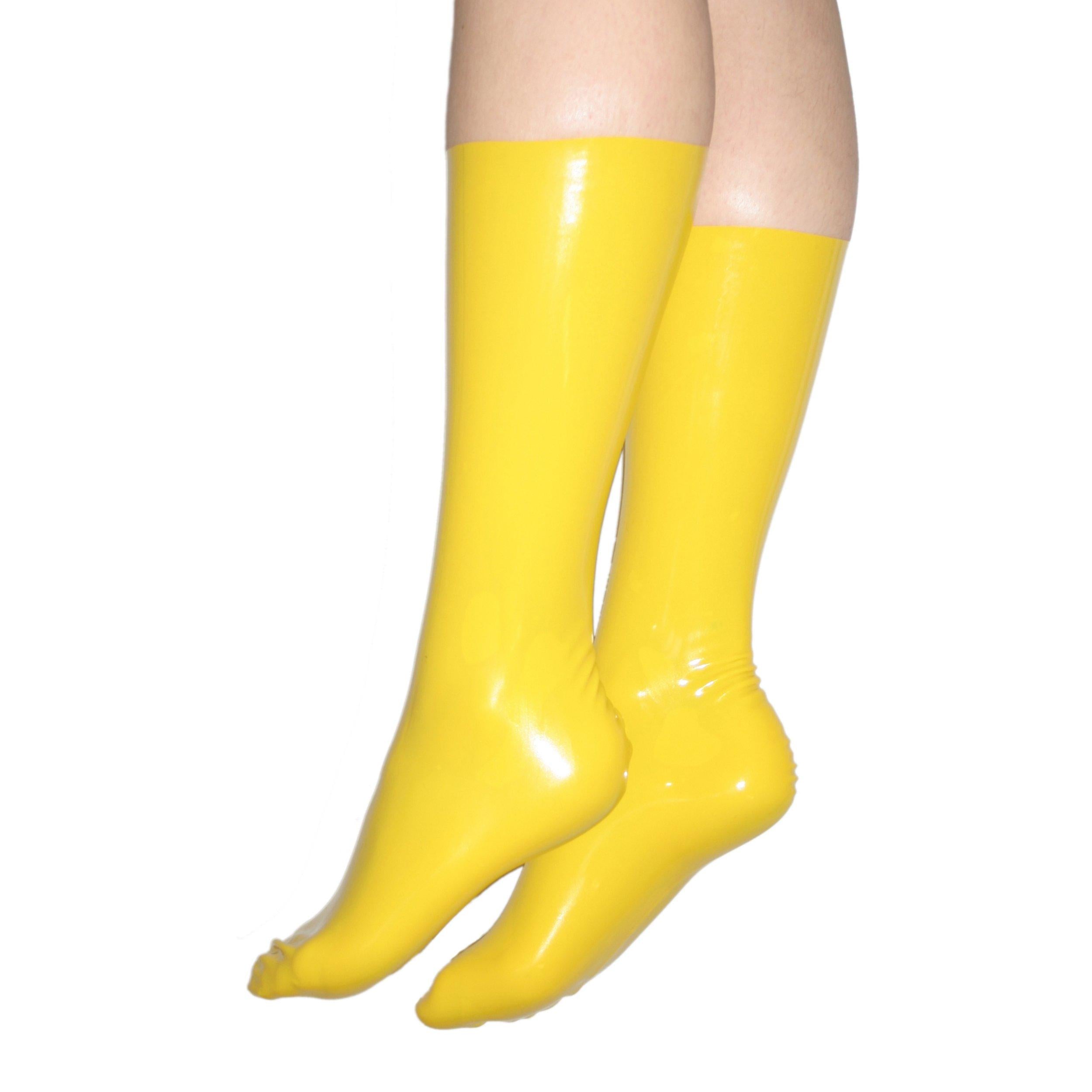 Rubberfashion Sexy Latex Socken kurz - Rubber Latexsocken wadenlang - Latex Strümpfe für Damen und Herren