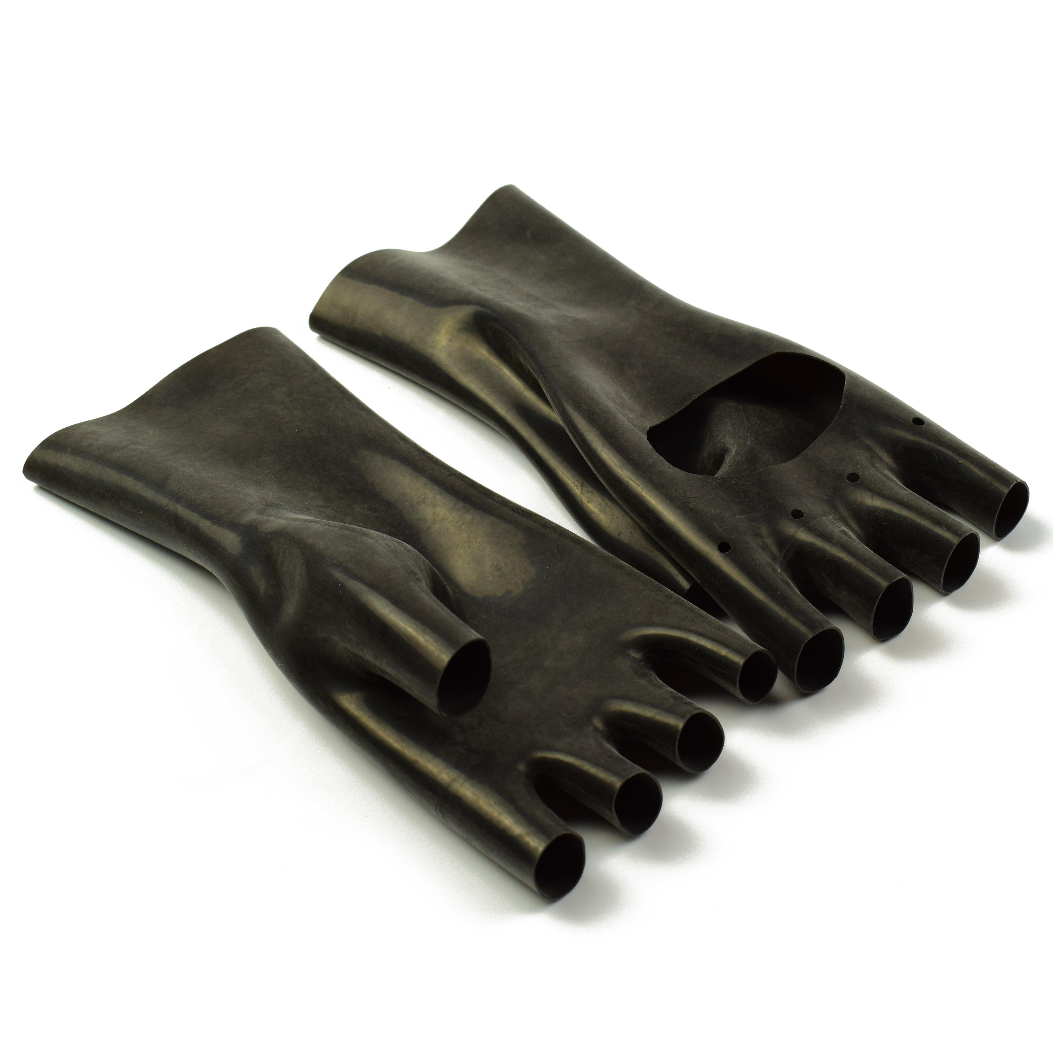 Rubberfashion kurze Latex Handschuhe - Biker Gloves - fingerlose Latexhandschuhe bis zum Handgelenk für Damen und Herren