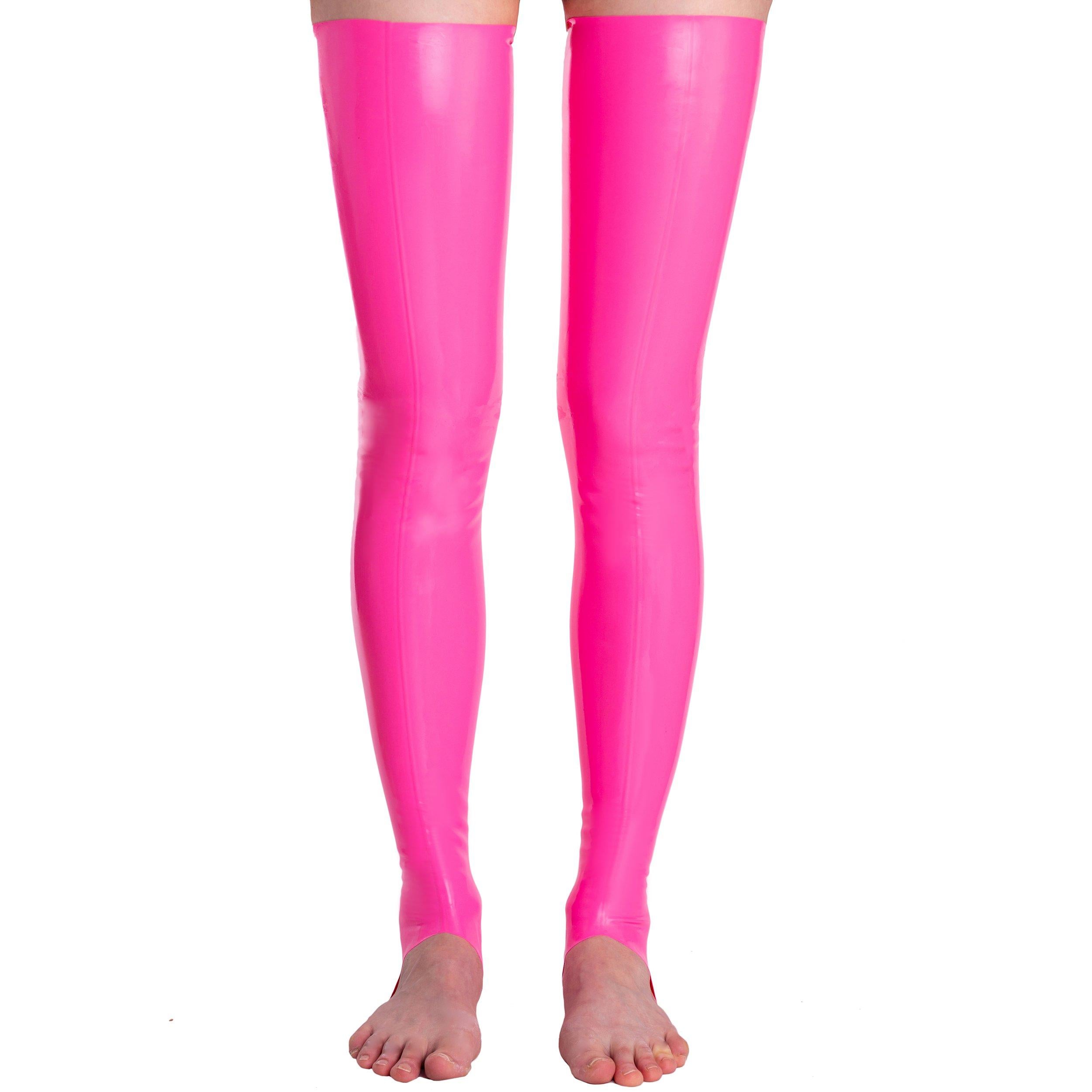 Rubberfashion Latex Strümpfe lang offene Zehen - Overknee Oberschenkel Strumpf - Sexy Socken für Damen und Herren