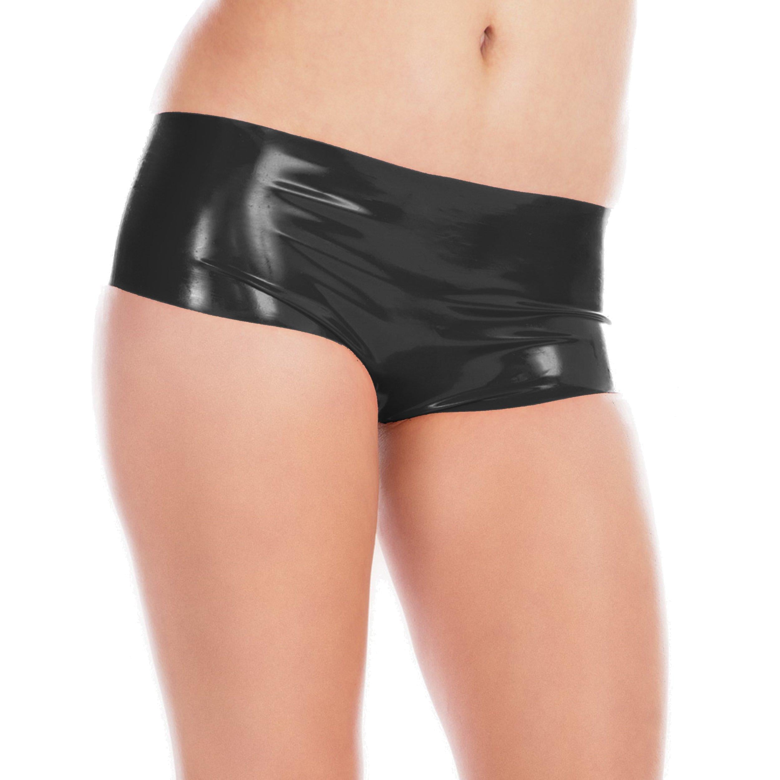 Rubberfashion Latex Hotpants - sehr knapper sexy Rubber Slip - Latex Slip kurz - Latex Dessous Damen und Herren