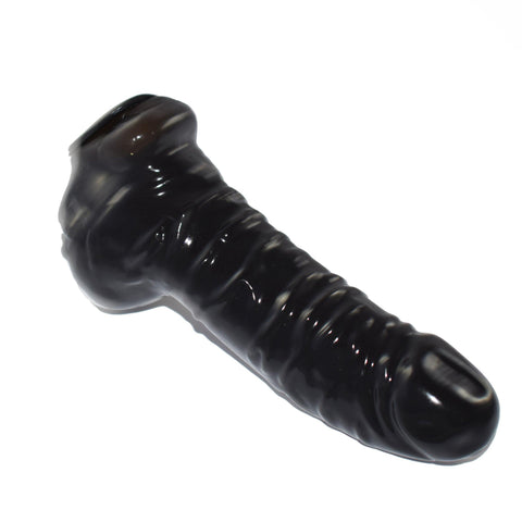 Rubberfashion Latex Penis Sheath LARGE - Latex Penis Sheath with Scrotum - Realistic Condom for Men 20 cm