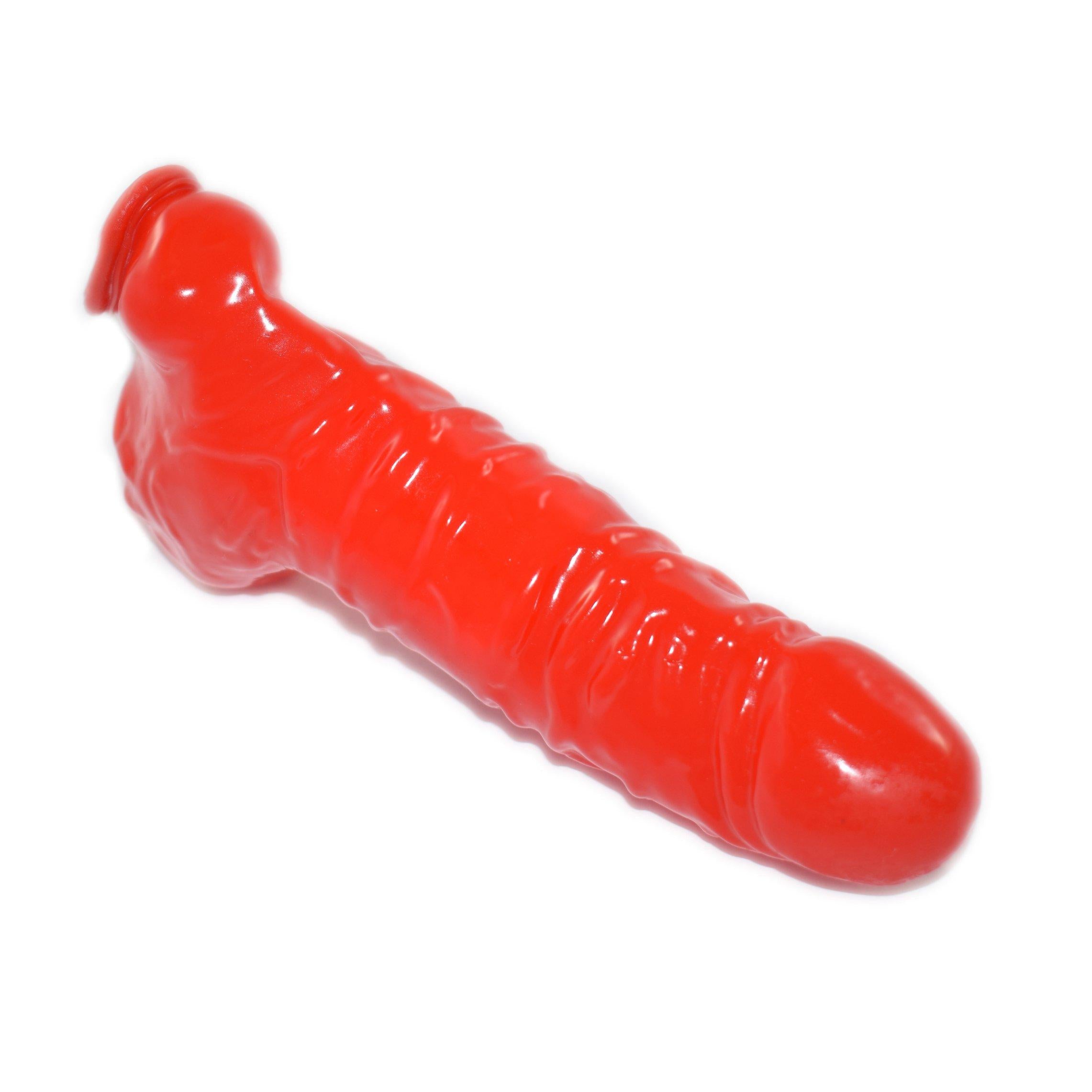 Rubberfashion Latex Pennishülle LARGE - Latex Pennis Hülle mit Hodensack - Condom realistisch für Herren 20 cm