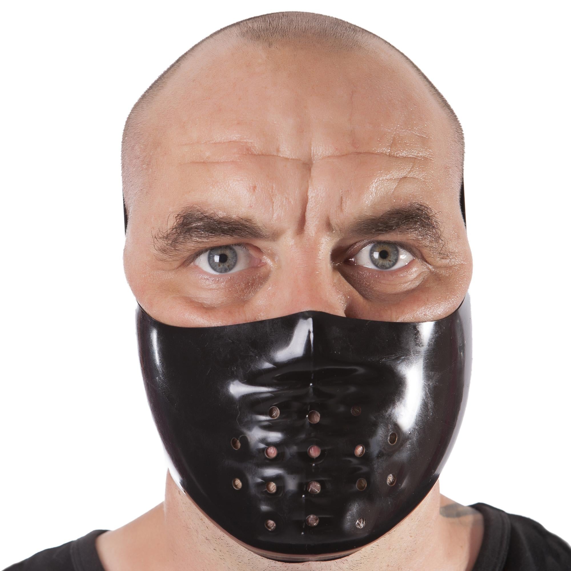 Rubberfashion Latex Hannibal Lecter Maske - Latex Maske Halloween mit Atemlöchern für Herren