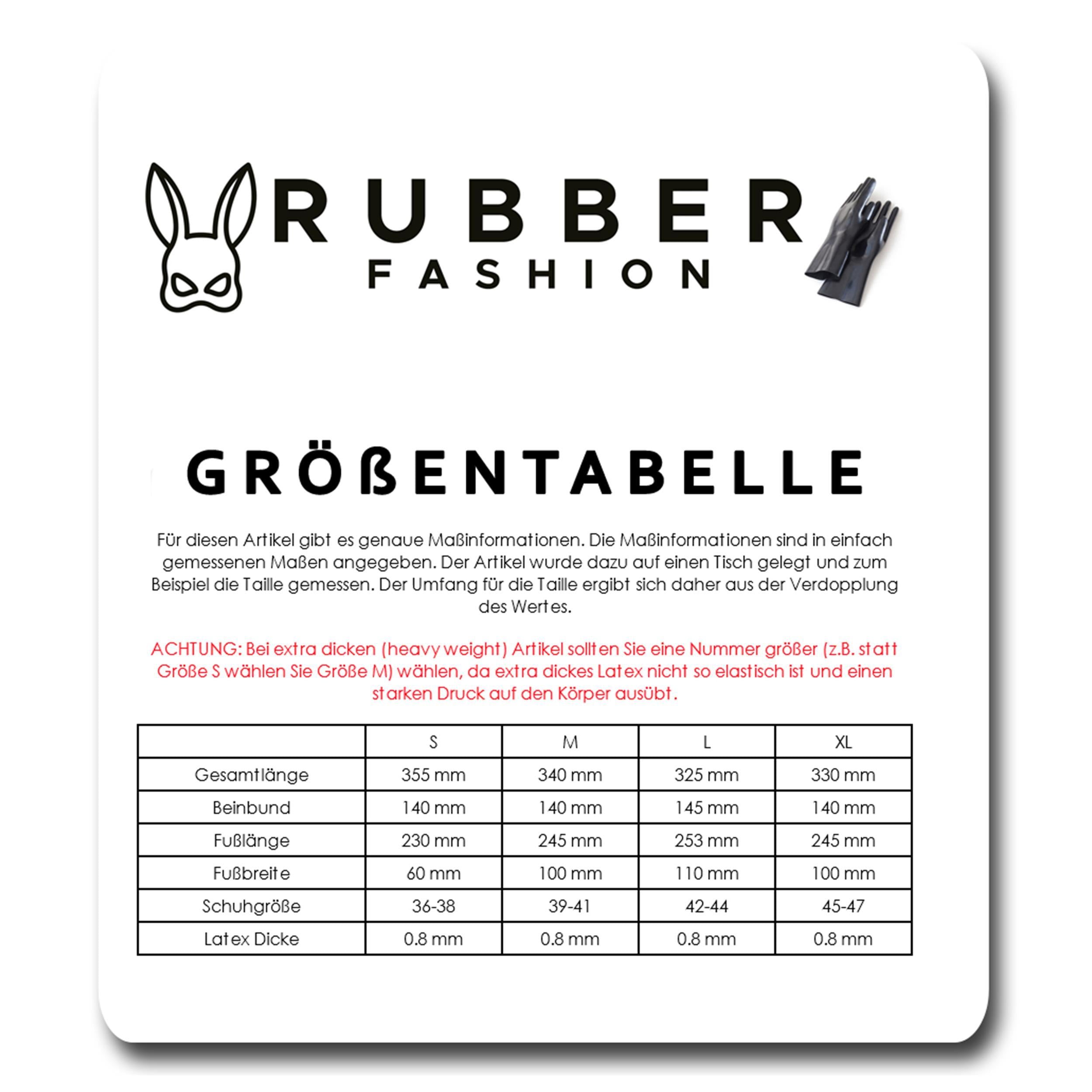 Rubberfashion Sexy Latex Socken kurz - extra dick - Rubber Latexsocken wadenlang - Latex Strümpfe für Damen und Herren