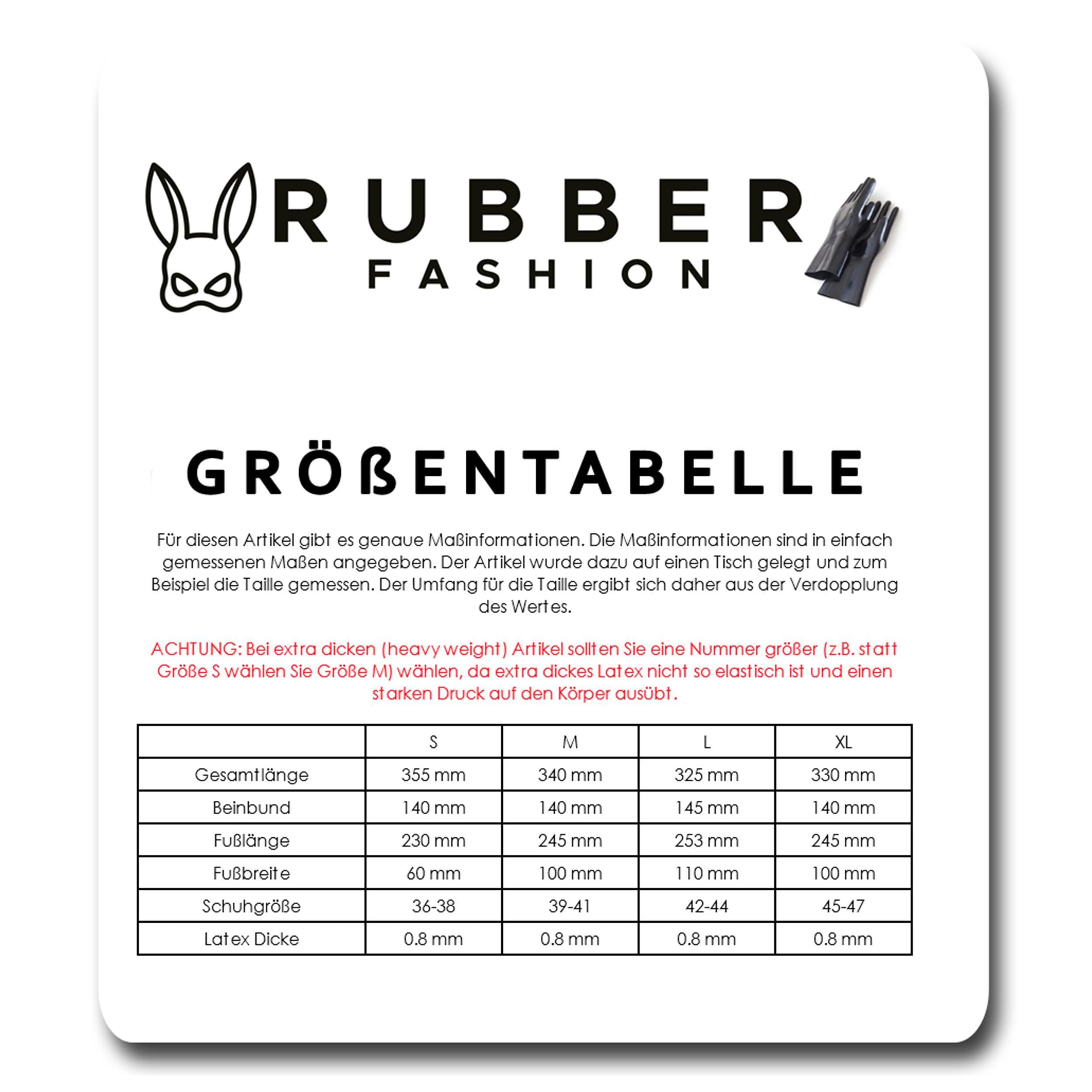 Rubberfashion Sexy Latex Socken kurz - extra dick - Rubber Latexsocken wadenlang - Latex Strümpfe für Damen und Herren
