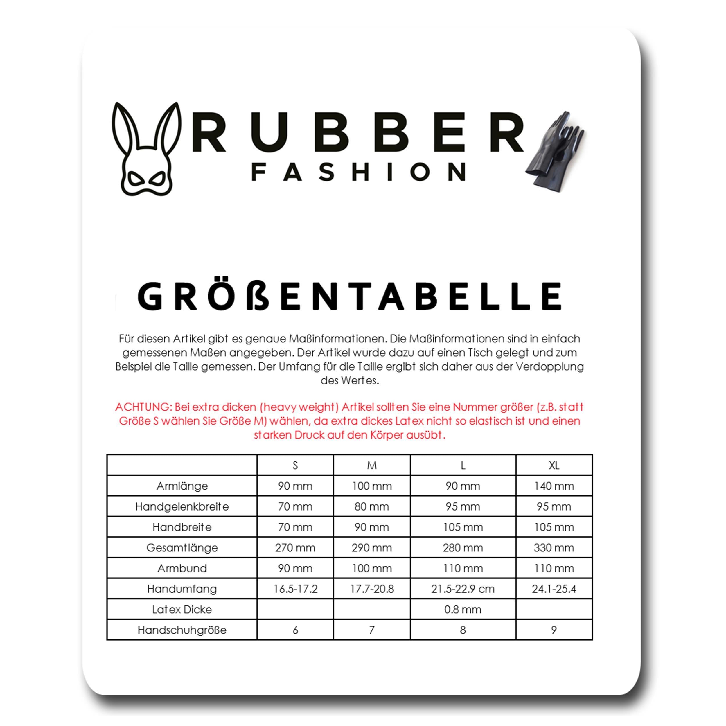 Rubberfashion Latex Handschuhe Damen kurz extra dick - Rubber Gloves - Sexy Latexhandschuhe für Damen und Herren