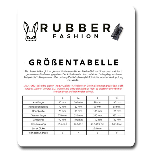 Rubberfashion Latex Handschuhe Damen kurz extra dick - Rubber Gloves - Sexy Latexhandschuhe für Damen und Herren