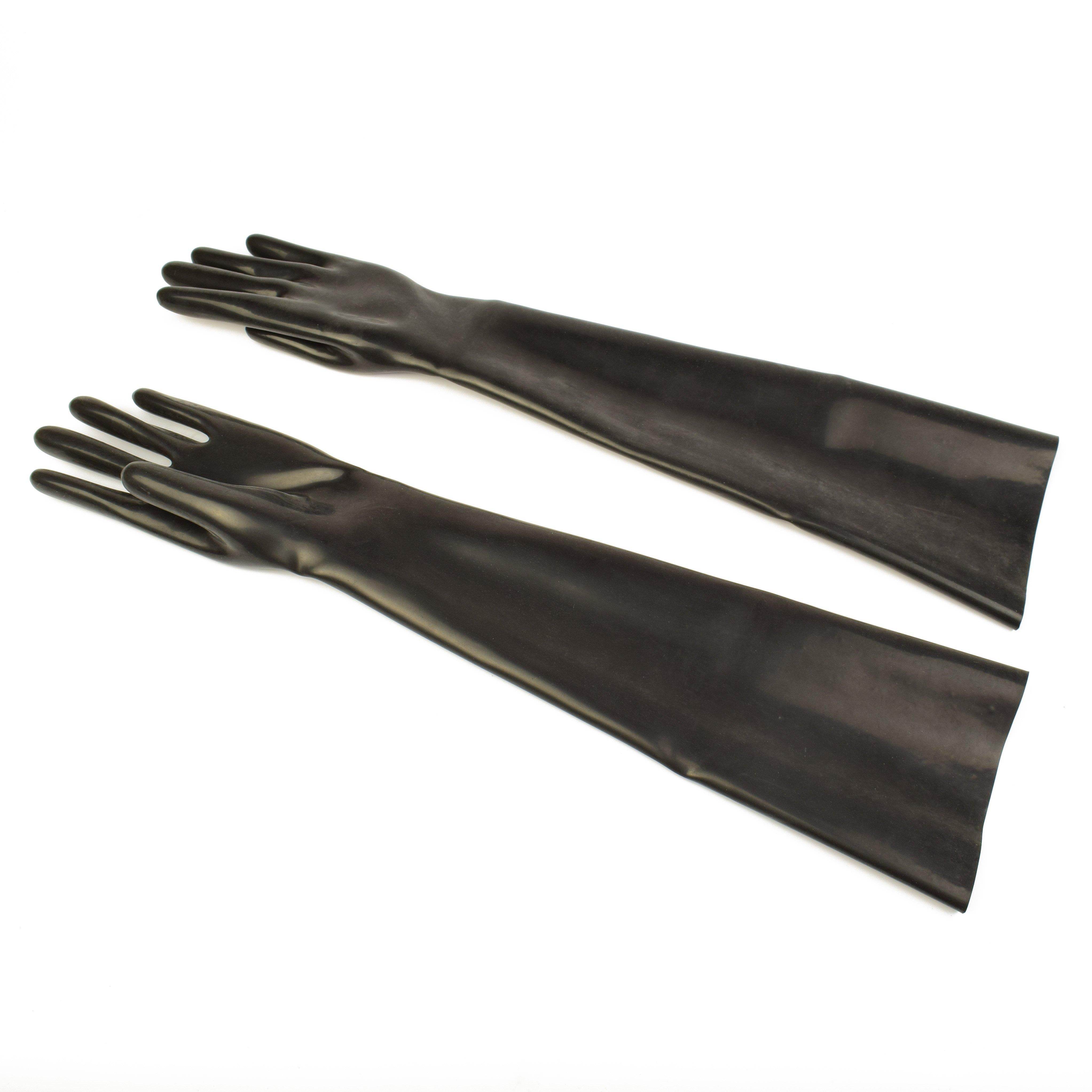 Latex Handschuhe lang extra dick - Rubberfashion Sexy Rubber Gloves - Sex Latexhandschuhe für Damen und Herren Paar