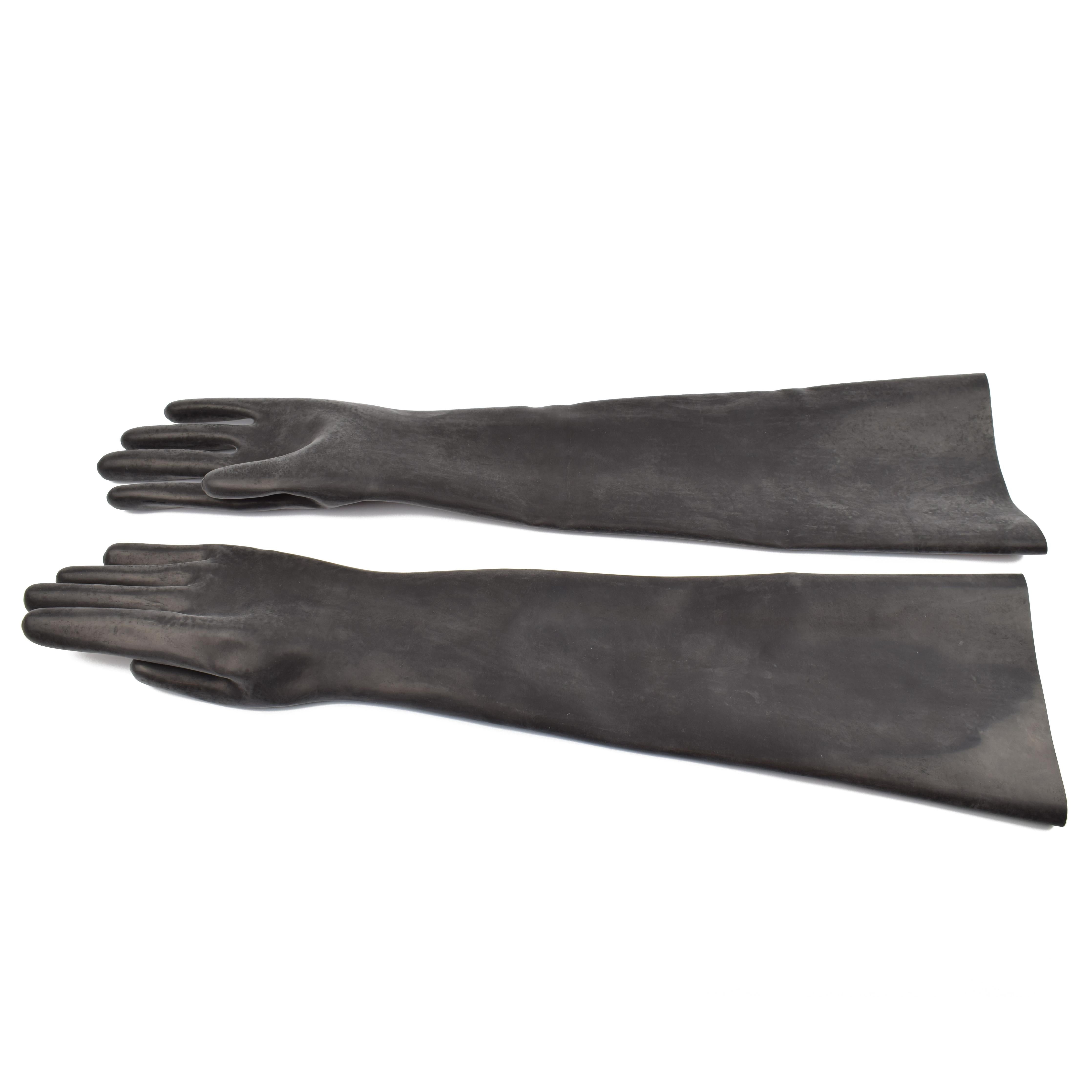 Latex Handschuhe lang extra dick - Rubberfashion Sexy Rubber Gloves - Sex Latexhandschuhe für Damen und Herren Paar