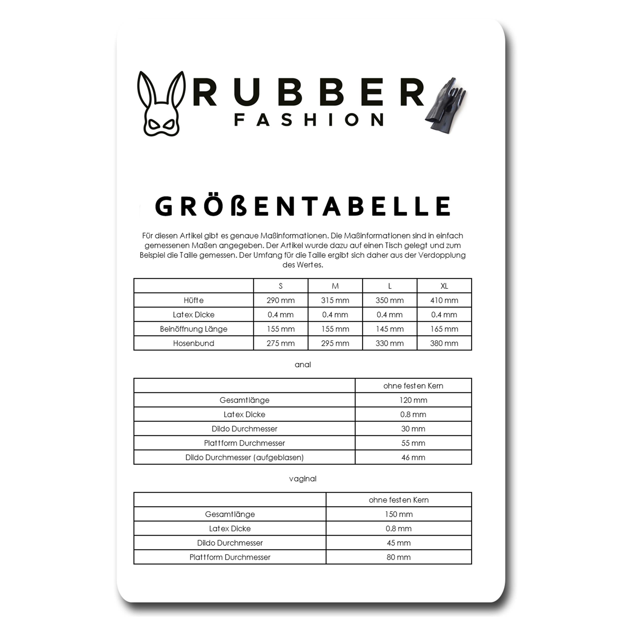 Rubberfashion Latex Slip - kurzer sexy Rubber Slip - aufblasbarer Anal- und Vaginal-Dildo - Latex Dessous Damen
