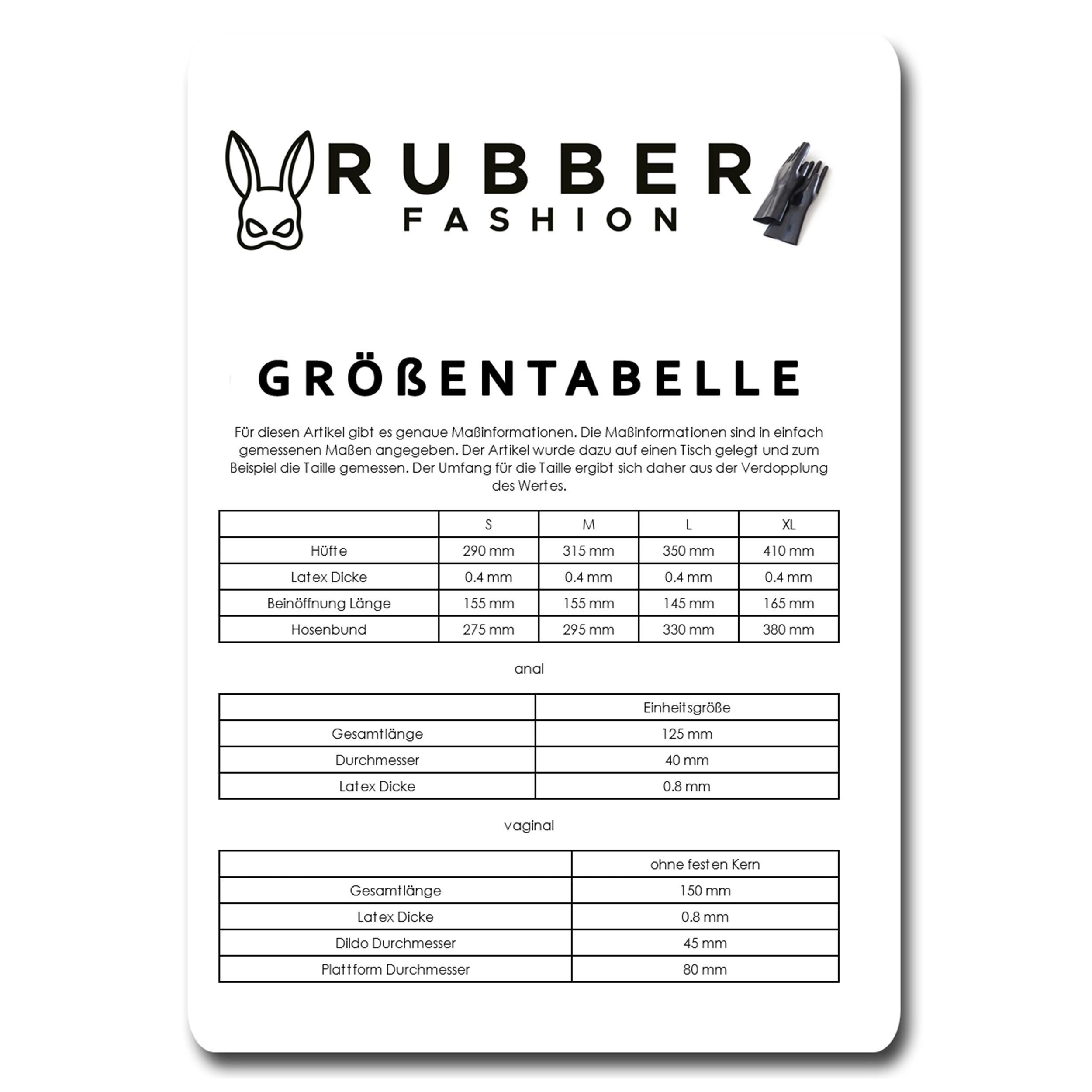 Rubberfashion Latex Slip - kurzer sexy Rubber Slip - aufblasbarer fester Anal- und Vaginal-Dildo - Latex Dessous Damen