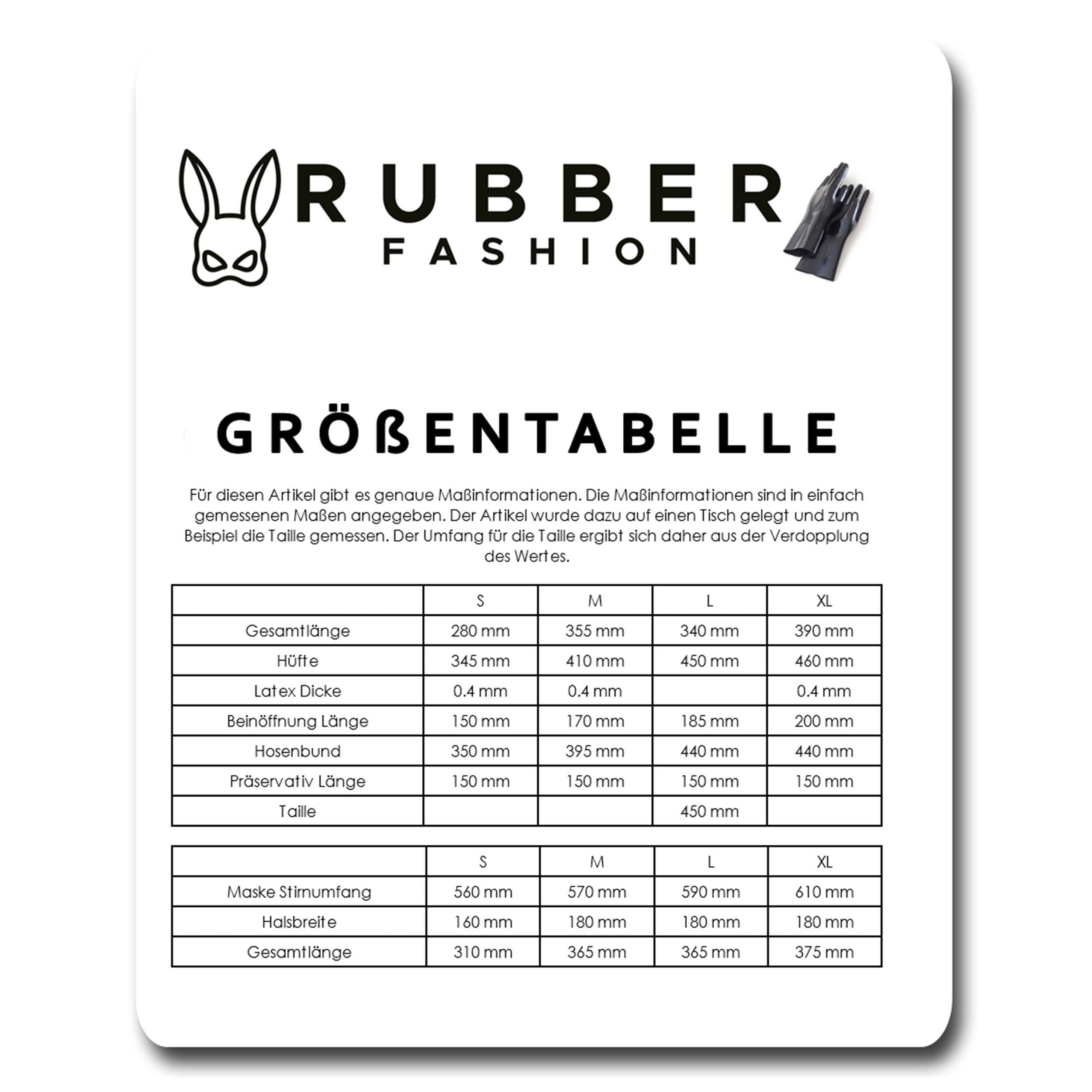 Rubberfashion Latex Slip - Kurze sexy Hot Pants mit Penishülle und Latex Maske - Rubber Dessous für den Herren