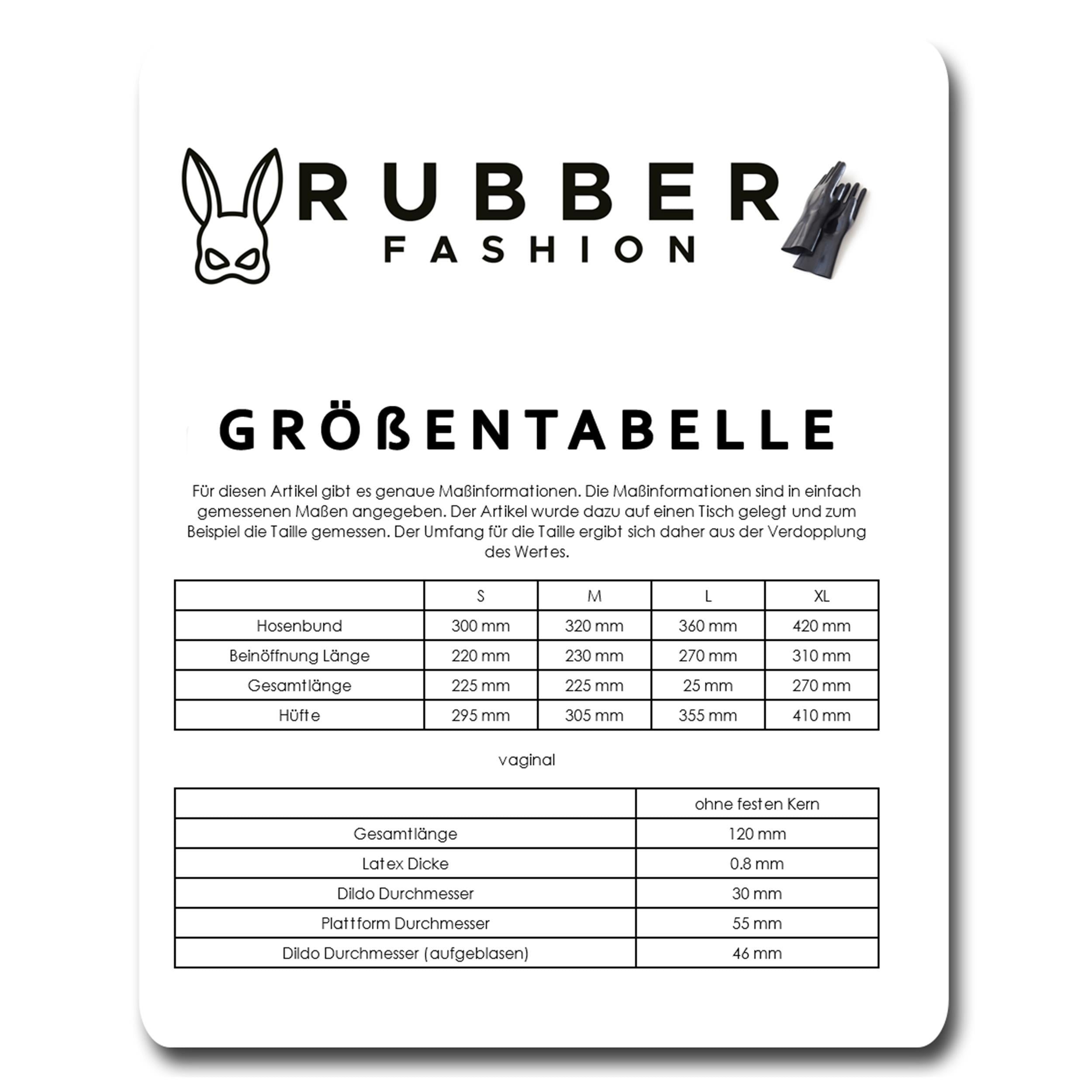 Rubberfashion Latex Hotpants - sexy Rubber Slip - Mini Latex Slip - aufblasbarer Innendildo - Latex Dessous Damen