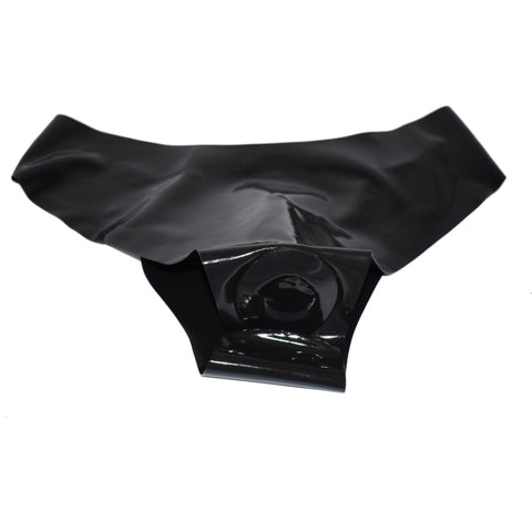 Rubberfashion Latex Hotpants - Short Sexy Rubber Slip - Mini Latex Slip with Anal Dildo - Latex Lingerie Women
