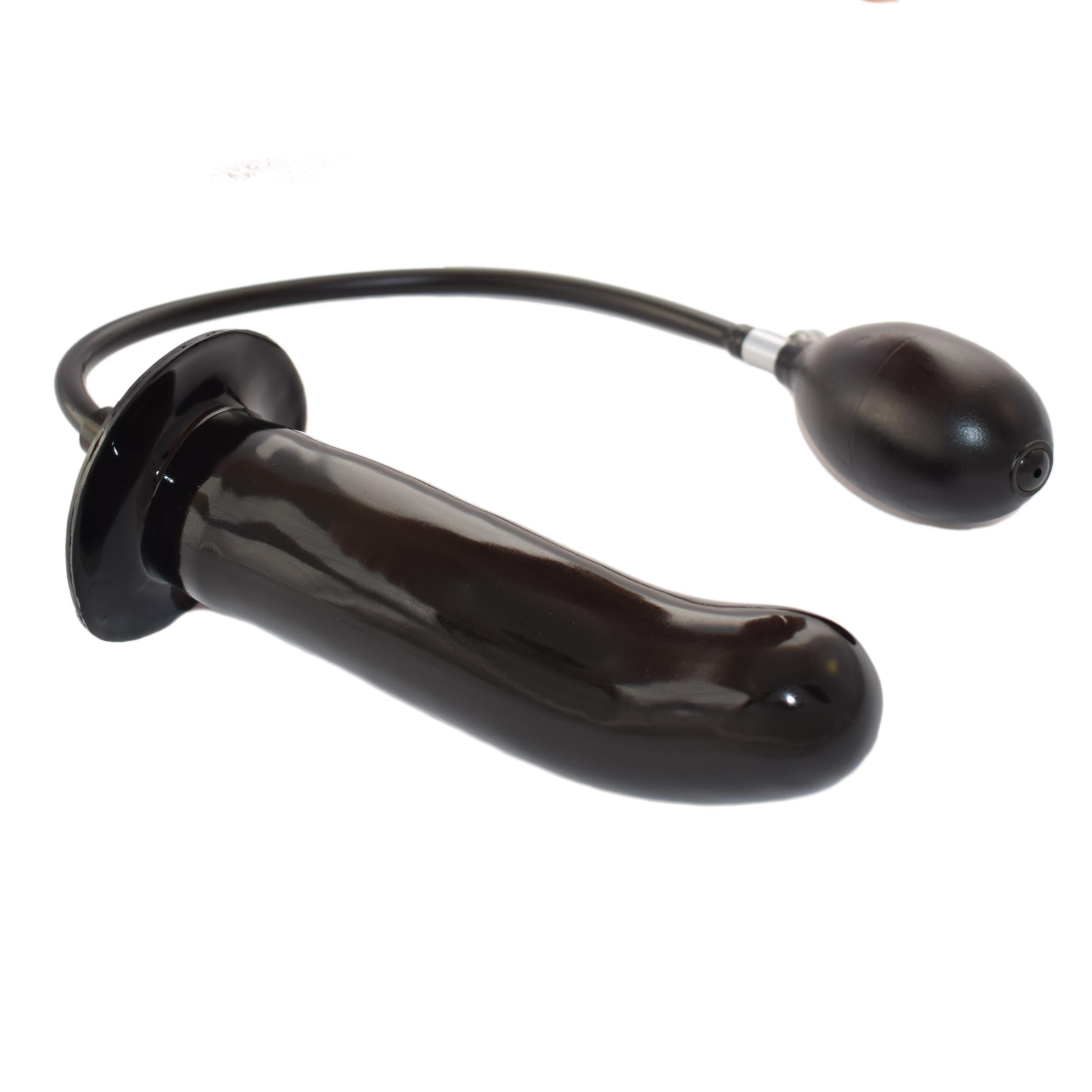 Rubberfashion Latex Dildo - aufblasbarer Dildo mit Pumpe - glatter G-Punkt Anal Plug XL für Frauen und Männer 17 x 5 cm