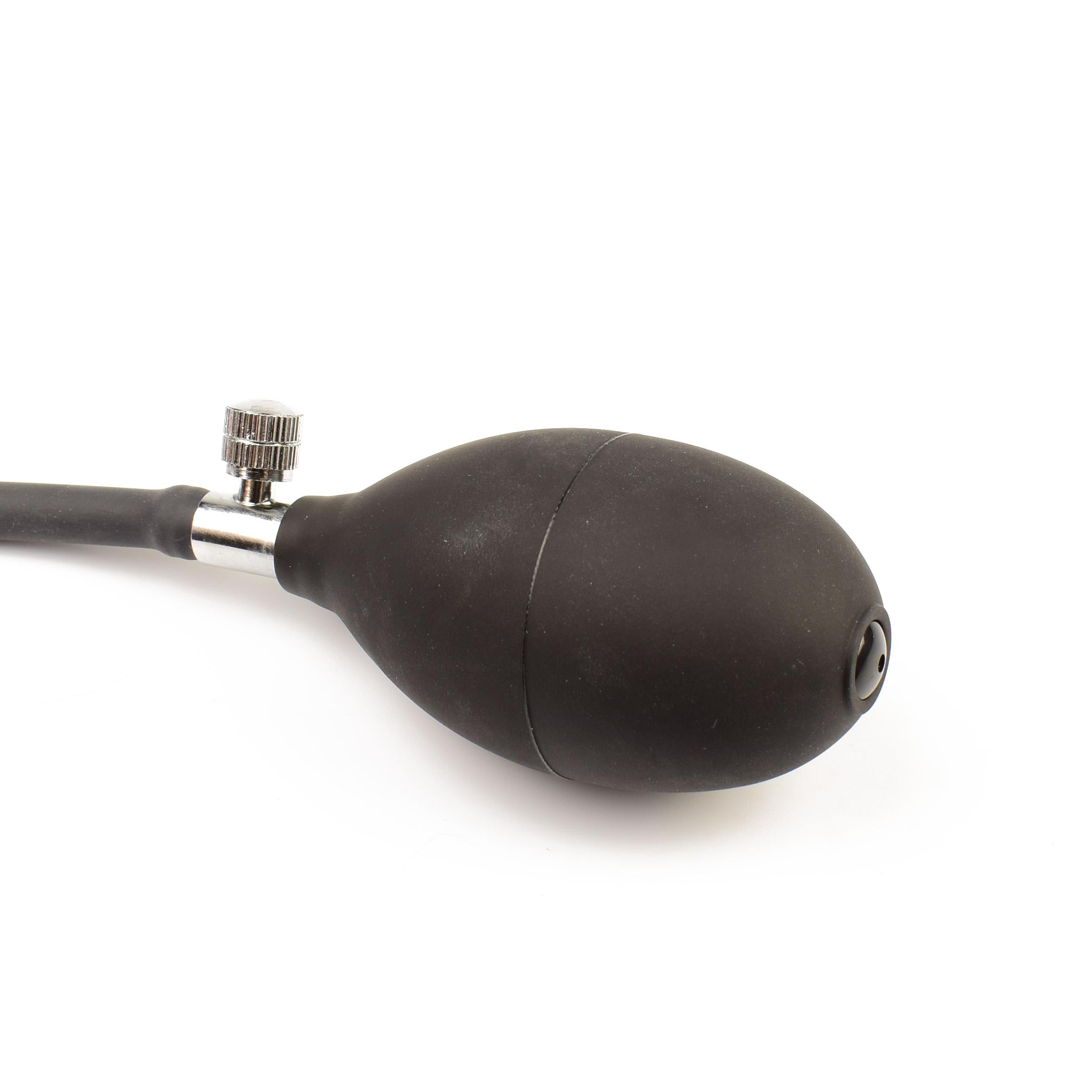 Rubberfashion Latex Butt Plug aufblasbar - XXL - aufblasbarer Analplug mit Pumpe für Frauen und Männer 17,5 x 7 cm